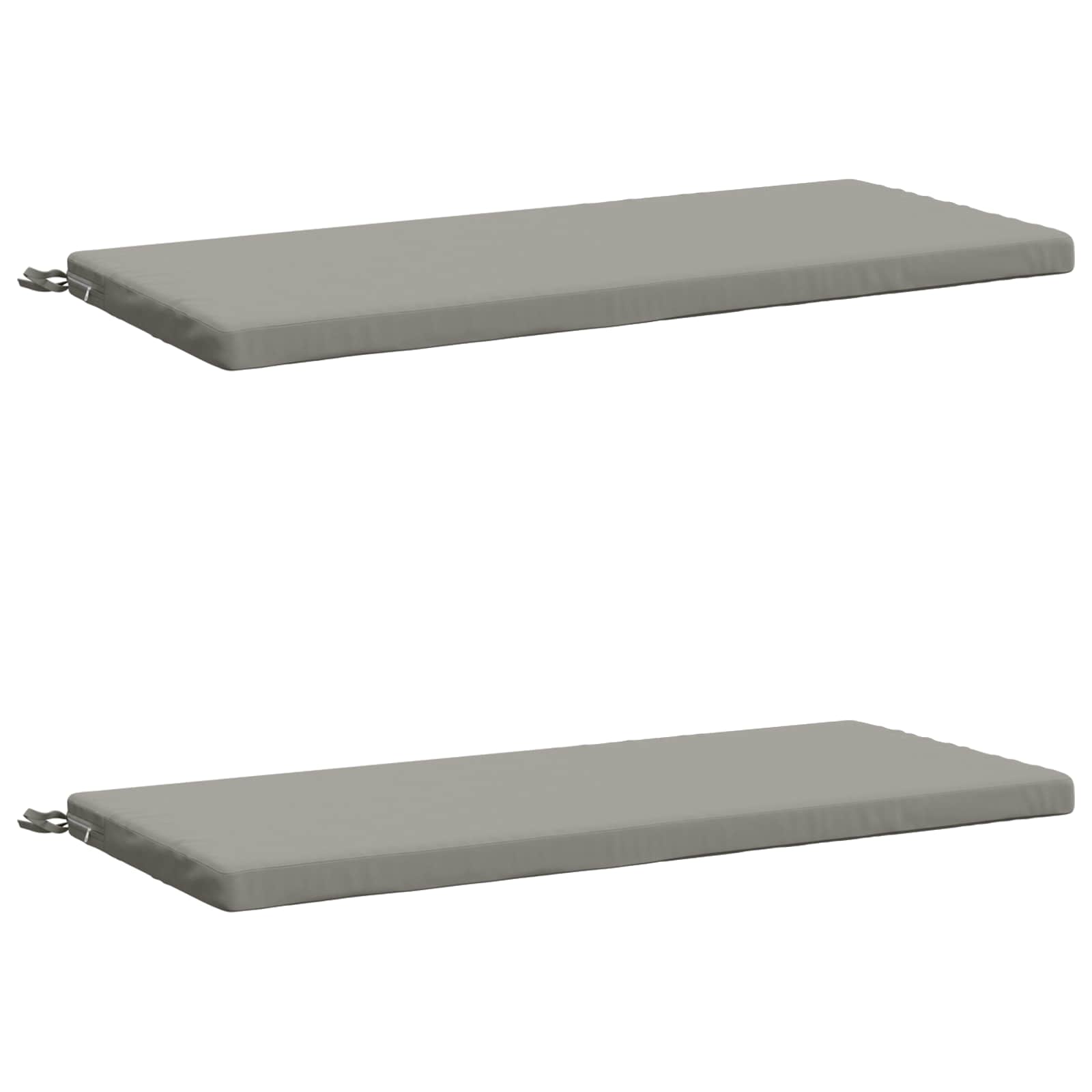 2-delade Bänk Kuddar SOEST 100% Polyester Grå 110 x 50 x 5 cm