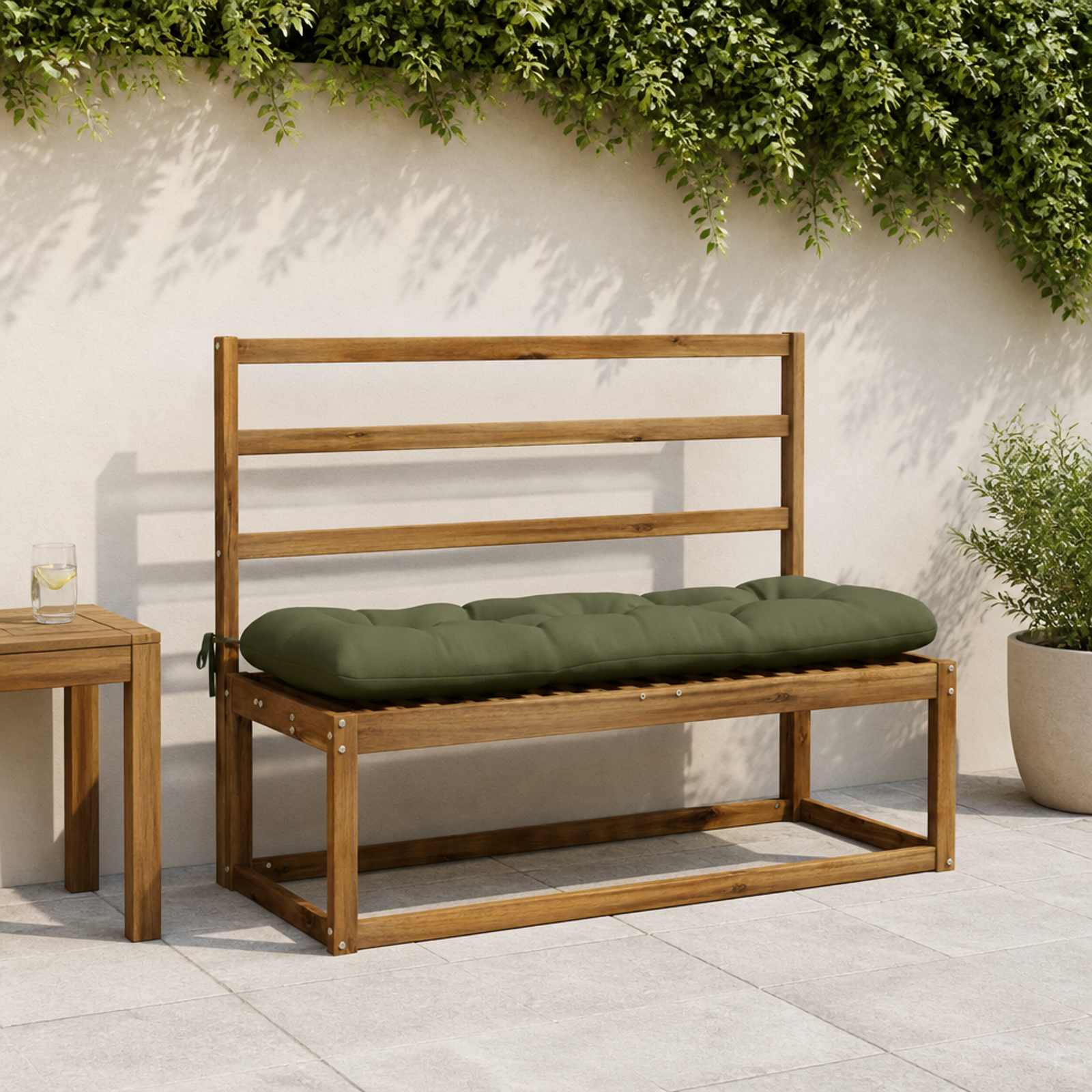 Bänk kudde VIANEN 100% Polyester Olivgrön 100 x 40 x 12 cm