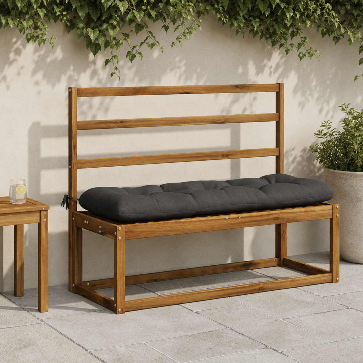 Bänk kudde VIANEN 100% Polyester Antracit 100 x 40 x 12 cm