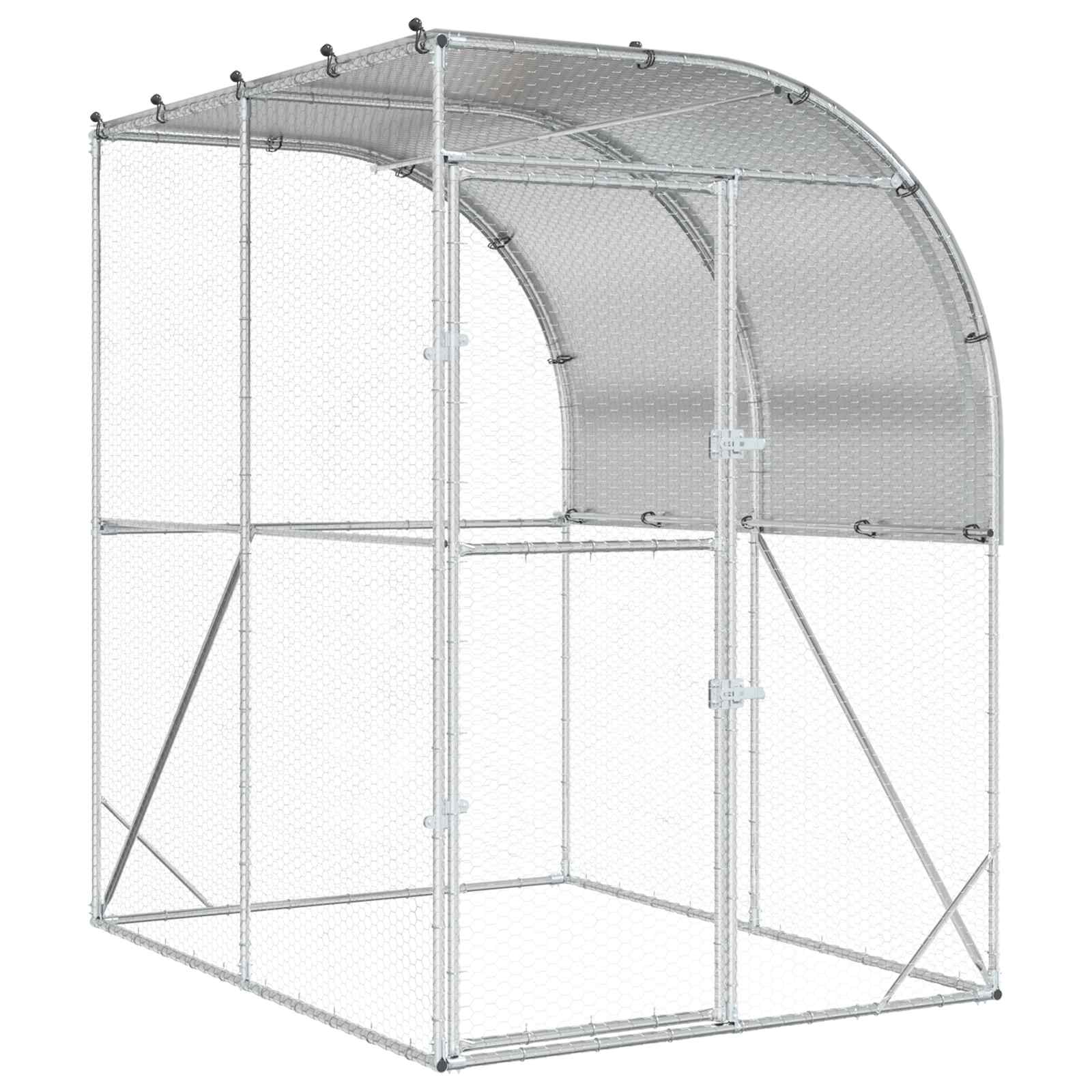 Hönsgård Silver 200 x 200 x 215 cm Galvaniserat stål