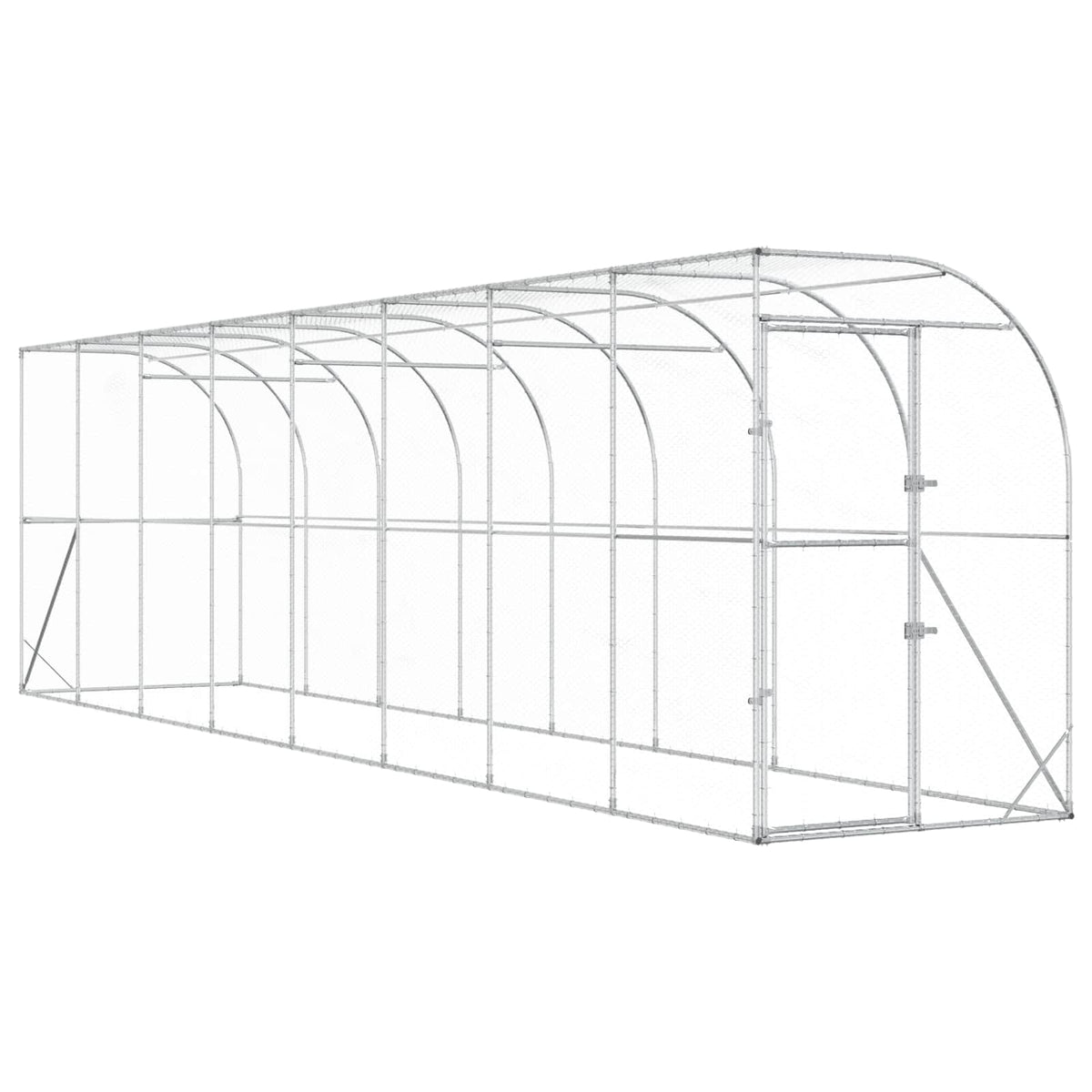 Hönshus mot Vägg Silver 600 x 150 x 215 cm Galvaniserat stål