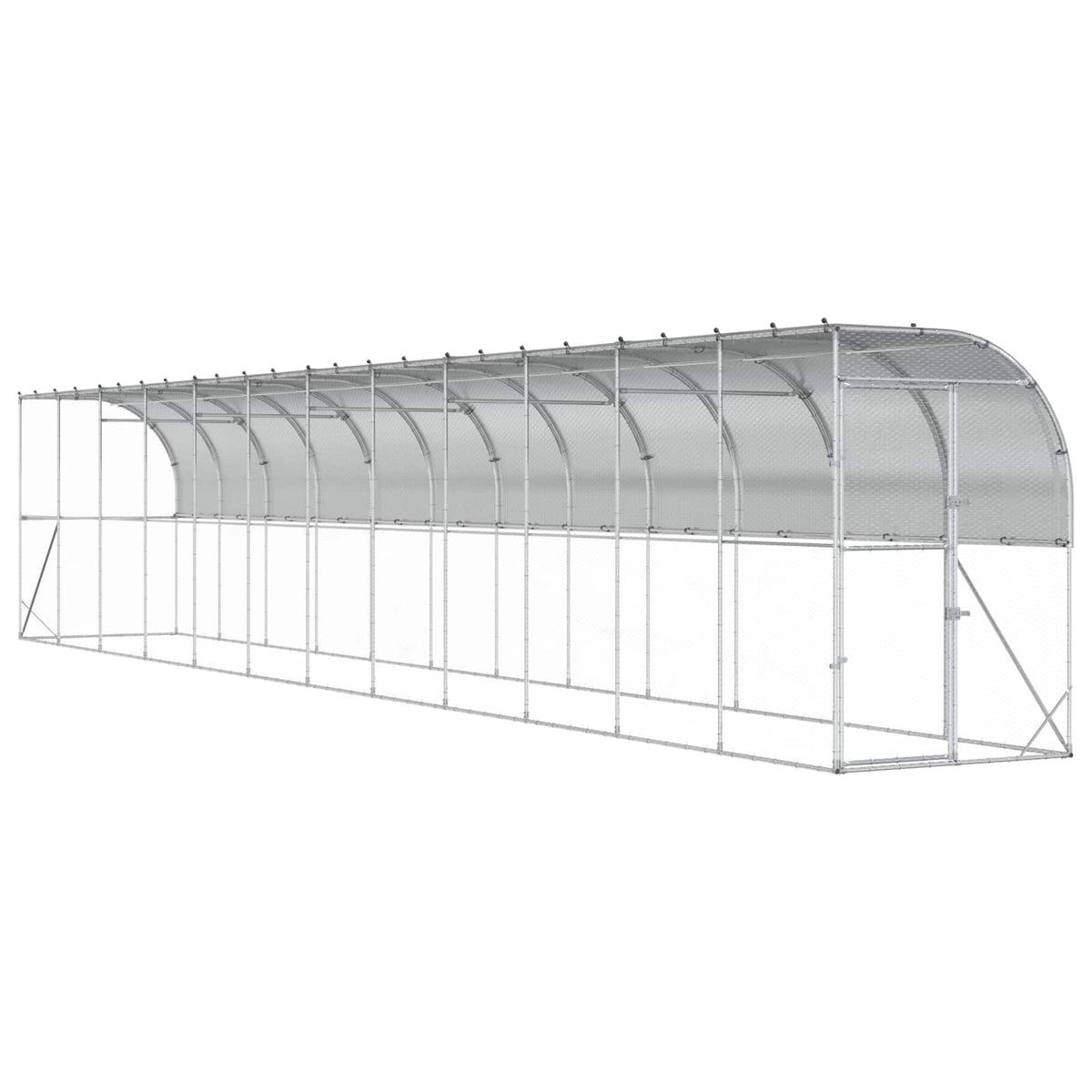 Hönshus mot Vägg Silver 600 x 150 x 215 cm Galvaniserat stål