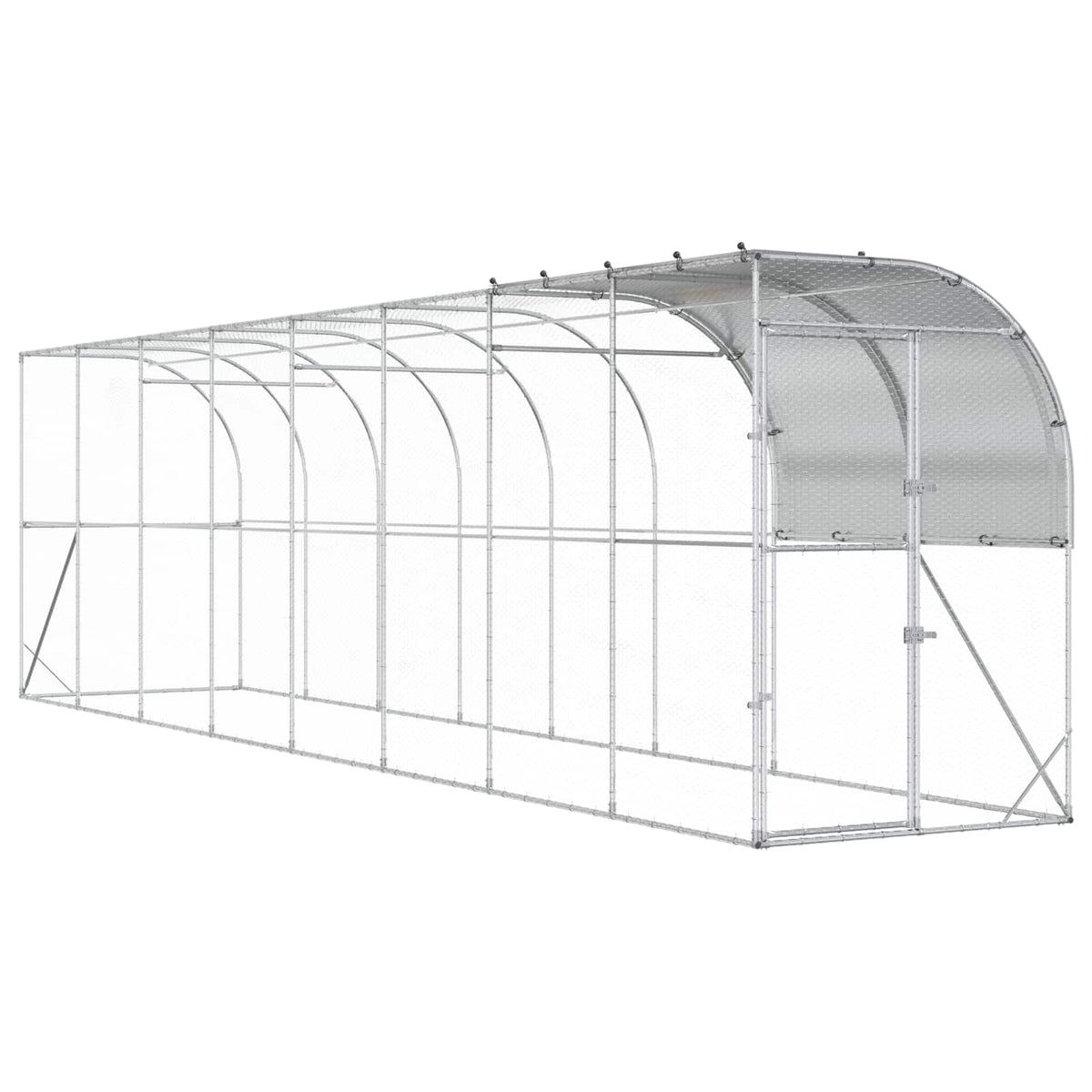 Hönshus mot Vägg Silver 800 x 100 x 215 cm Galvaniserat stål