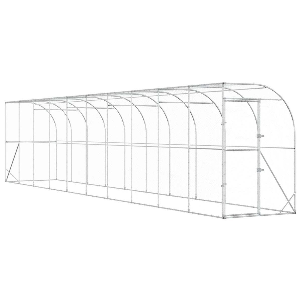 Hönshus mot Vägg Silver 600 x 150 x 215 cm Galvaniserat stål