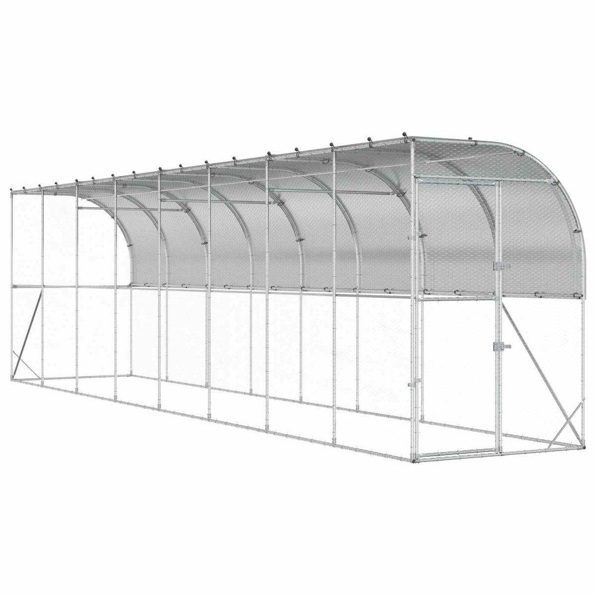 Hönshus mot Vägg Silver 600 x 150 x 215 cm Galvaniserat stål