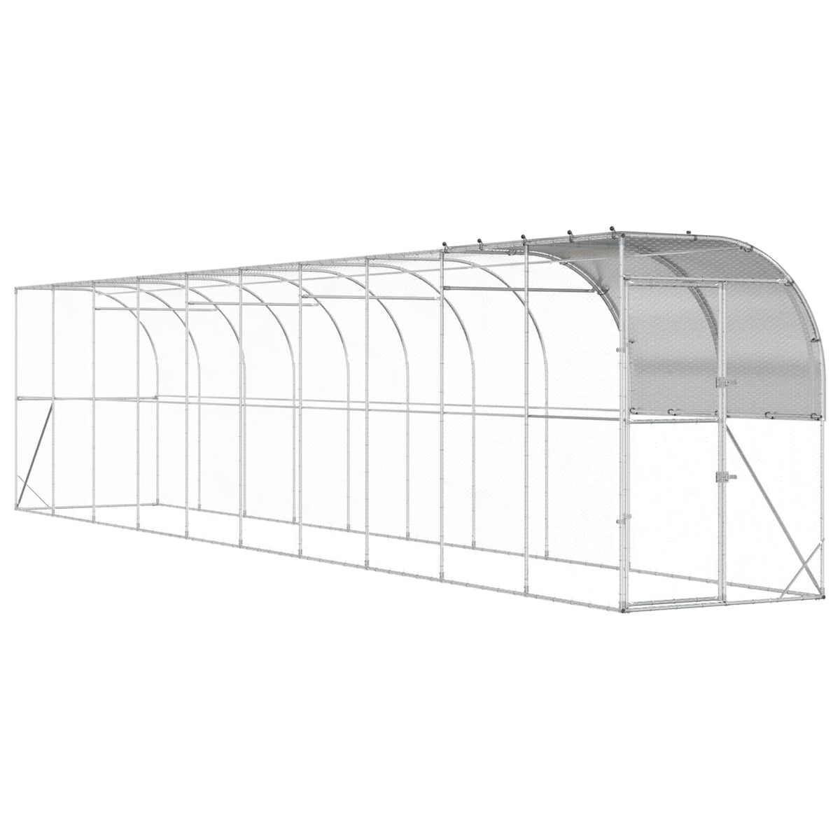 Hönshus mot Vägg Silver 1000 x 150 x 215 cm Galvaniserat stål