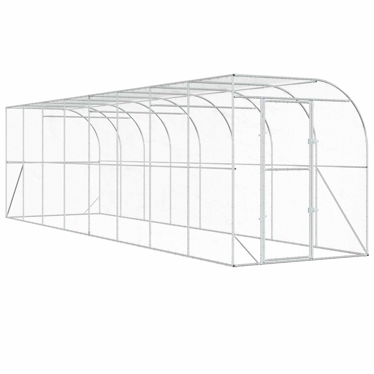 Hönshus mot Vägg Silver 600 x 150 x 215 cm Galvaniserat stål