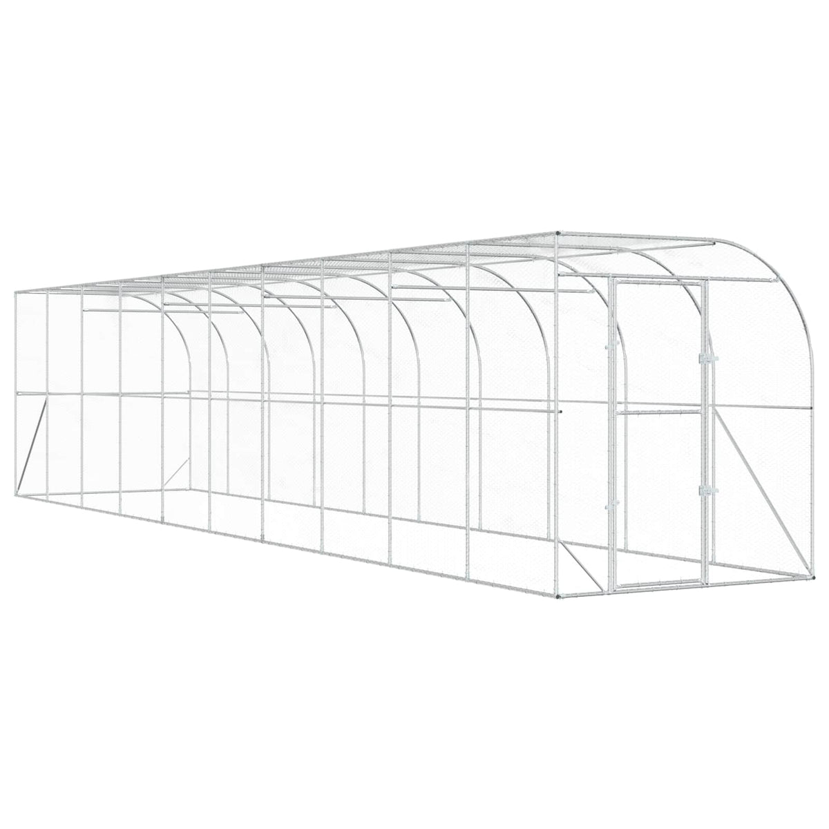 Hönshus mot Vägg Silver 600 x 150 x 215 cm Galvaniserat stål