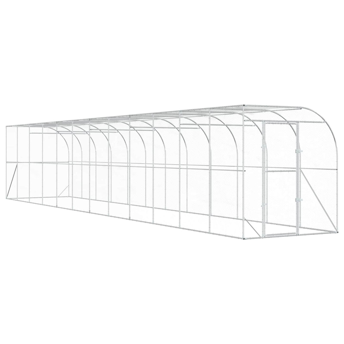 Hönshus mot Vägg Silver 600 x 150 x 215 cm Galvaniserat stål