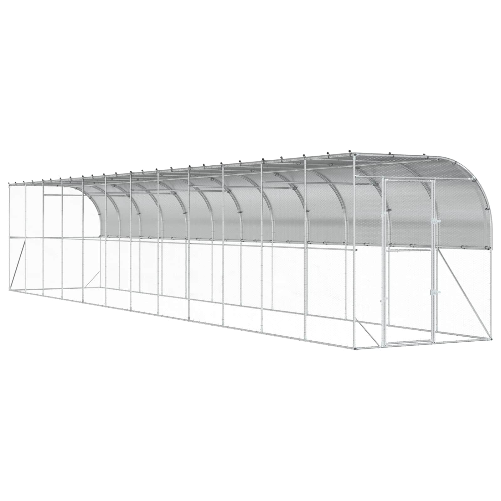 Hönshus mot Vägg Silver 600 x 150 x 215 cm Galvaniserat stål