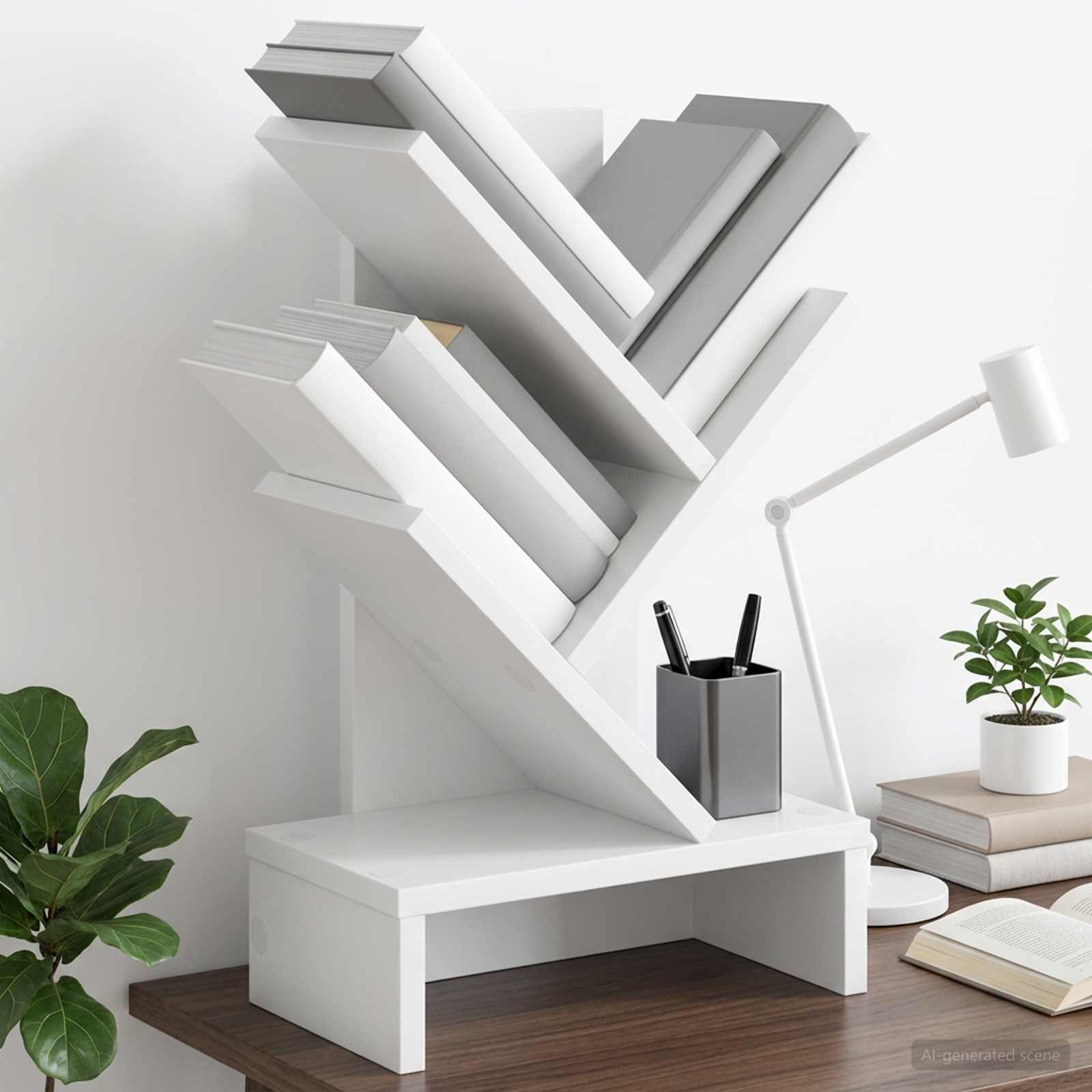 Trä Bokhylla 3-Tier 30 x 18 x 48 cm Konstruerat trä Vit
