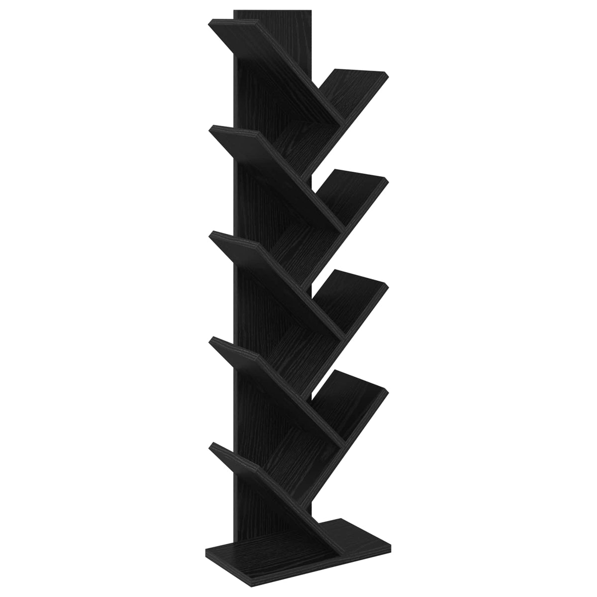 Trä Bokhylla 6-Plan 30 x 18 x 100 cm Konstruerat trä Svart ek