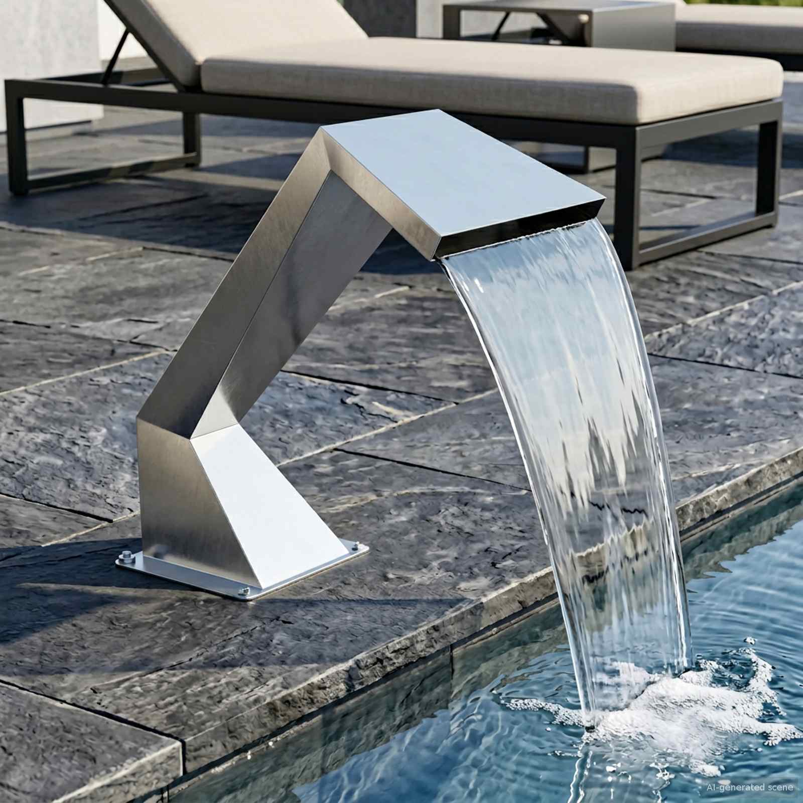 Poolfall med RGB LEDs Rostfritt stål 63,5 x 29 x 51 cm Silver