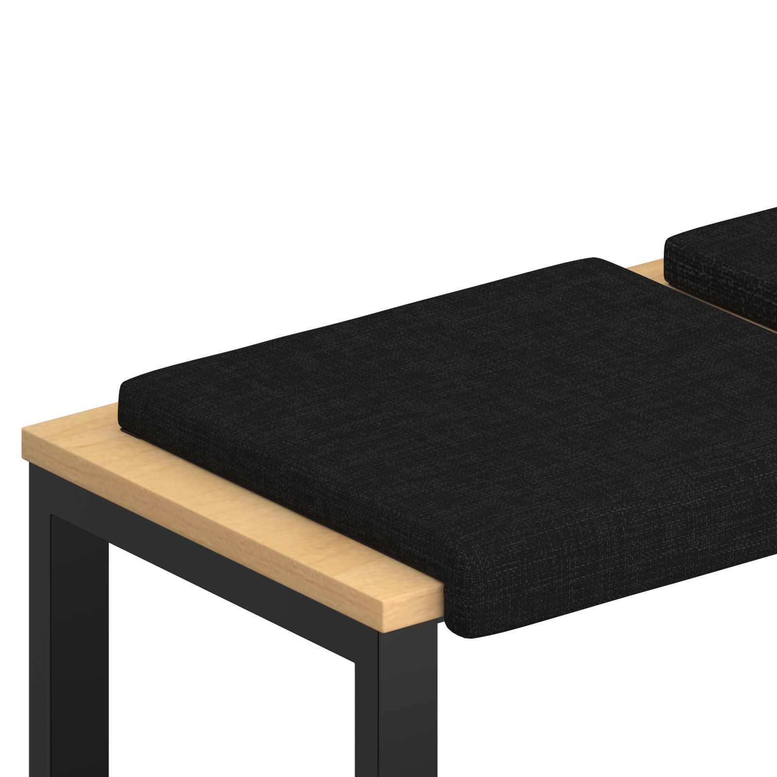 Bänk kudde 2 st Tyg Svart Djup 35 cm