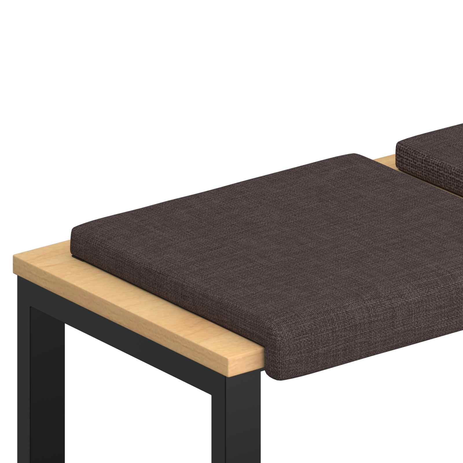 Bänk kudde 2 st Tyg Mörkbrun Djup 35 cm