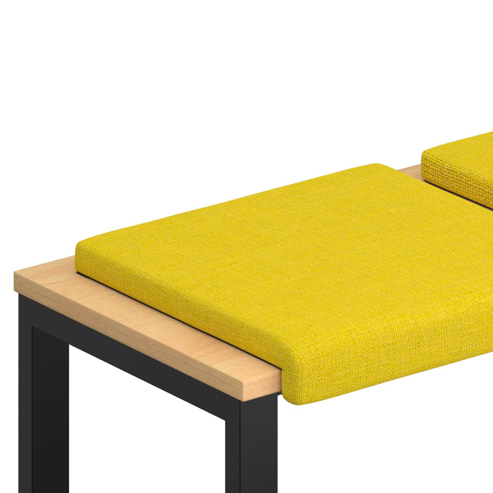 Bänk kudde 2 st Tyg Ljusgul Djup 35 cm