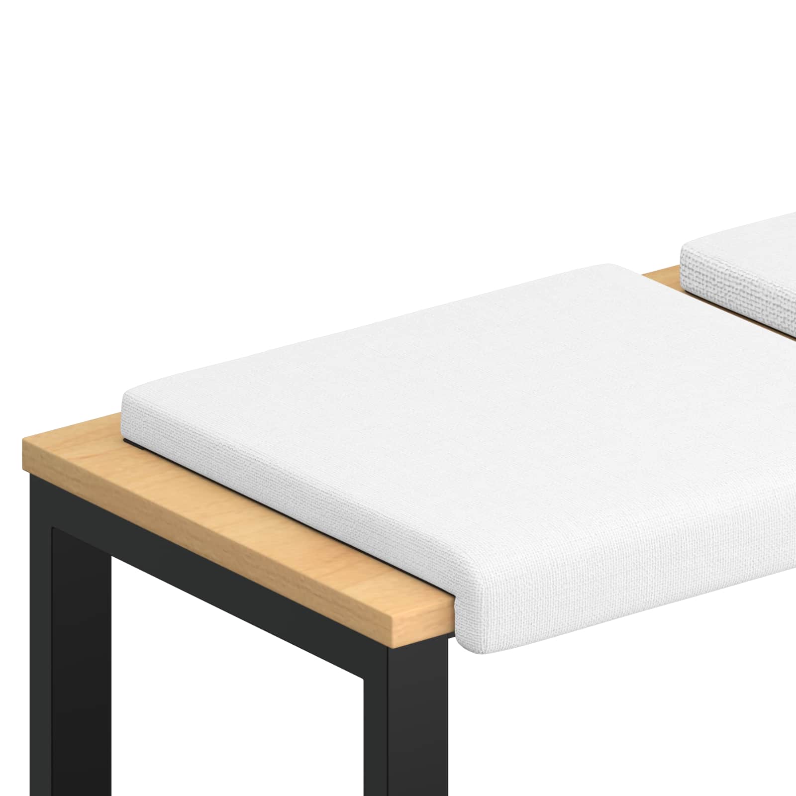 Bänk kudde 2 st Tyg Vit Djup 35 cm