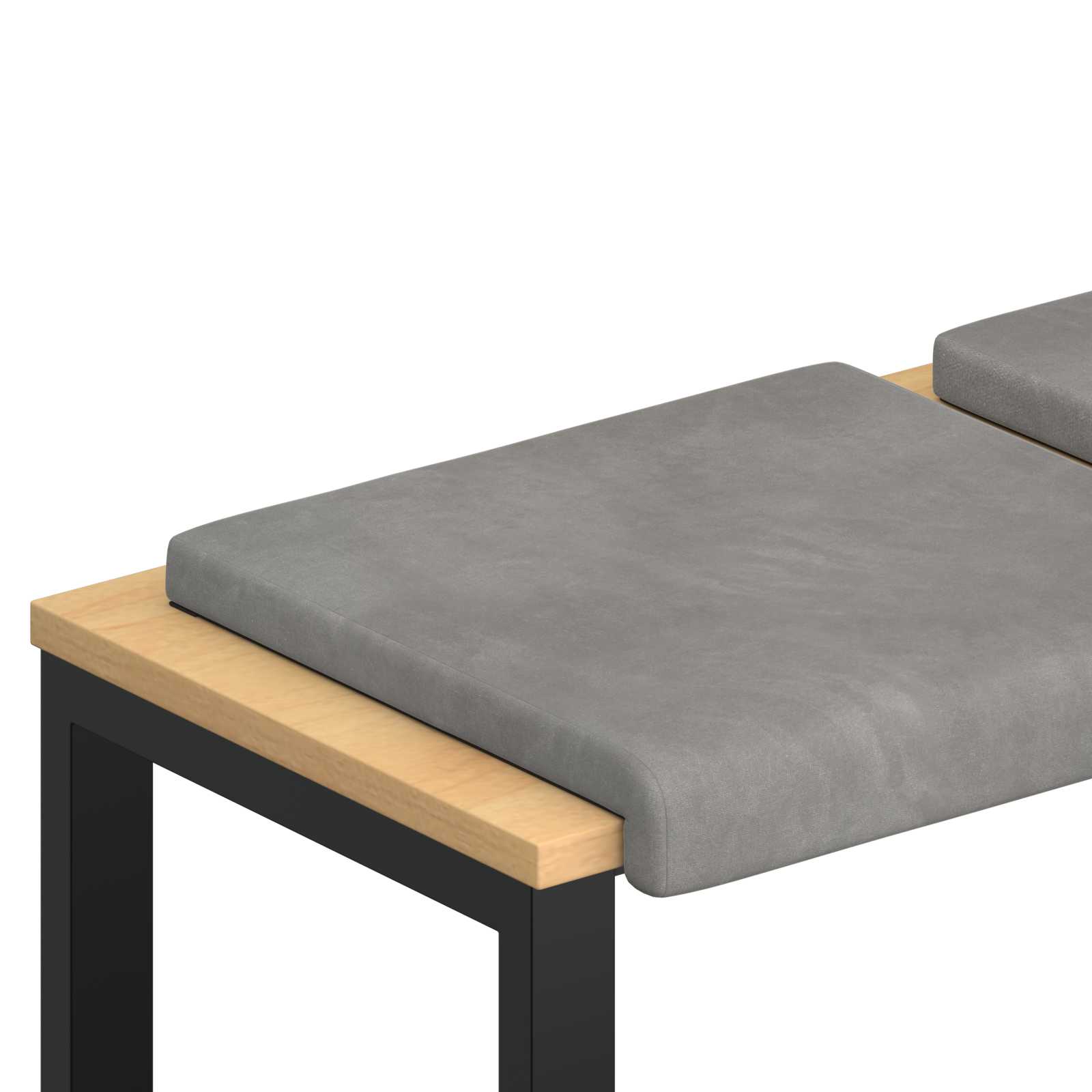 Bänk kudde 2 st Sammet Ljusgrå Djup 35 cm