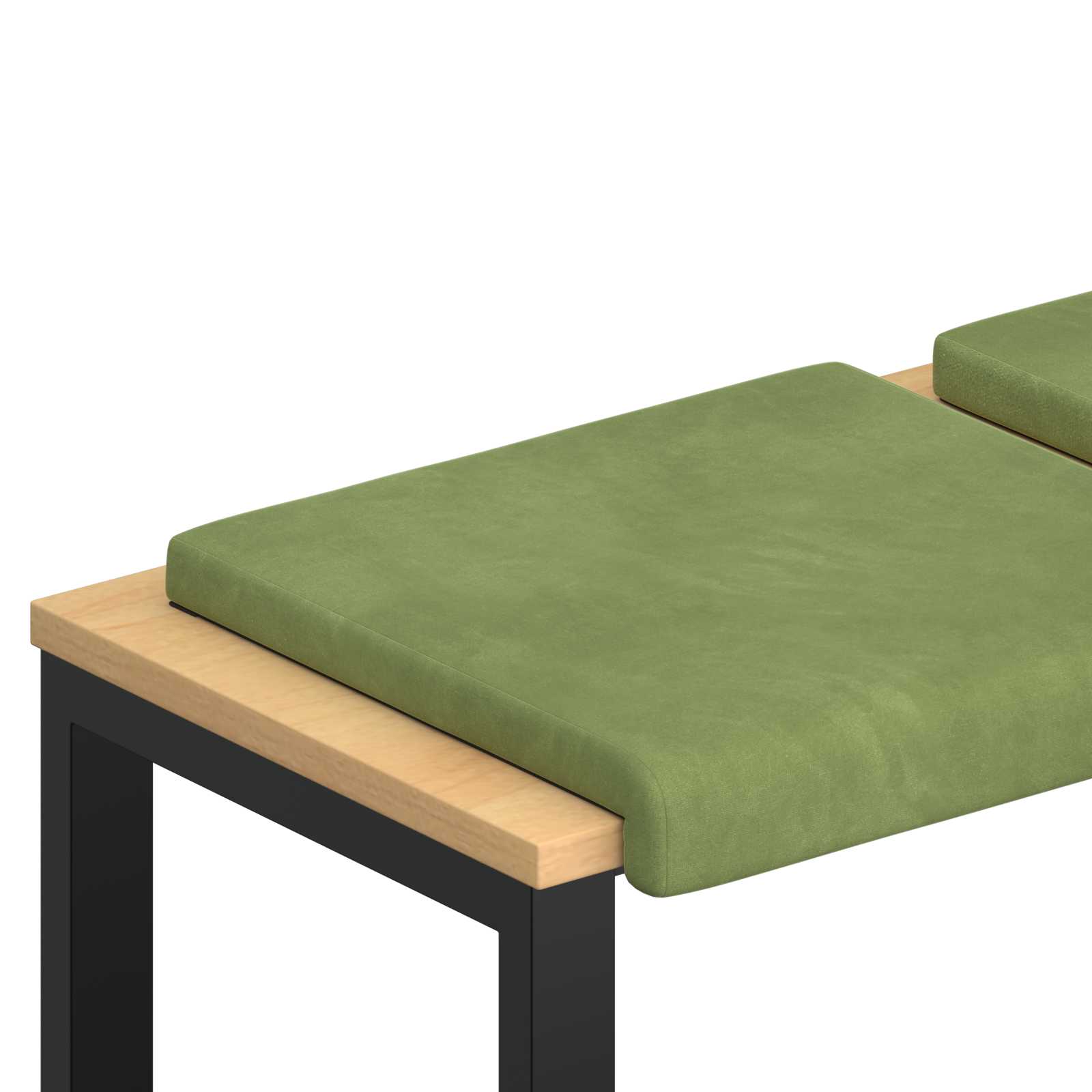 Bänk kudde 2 st Sammet Ljusgrön Djup 35 cm