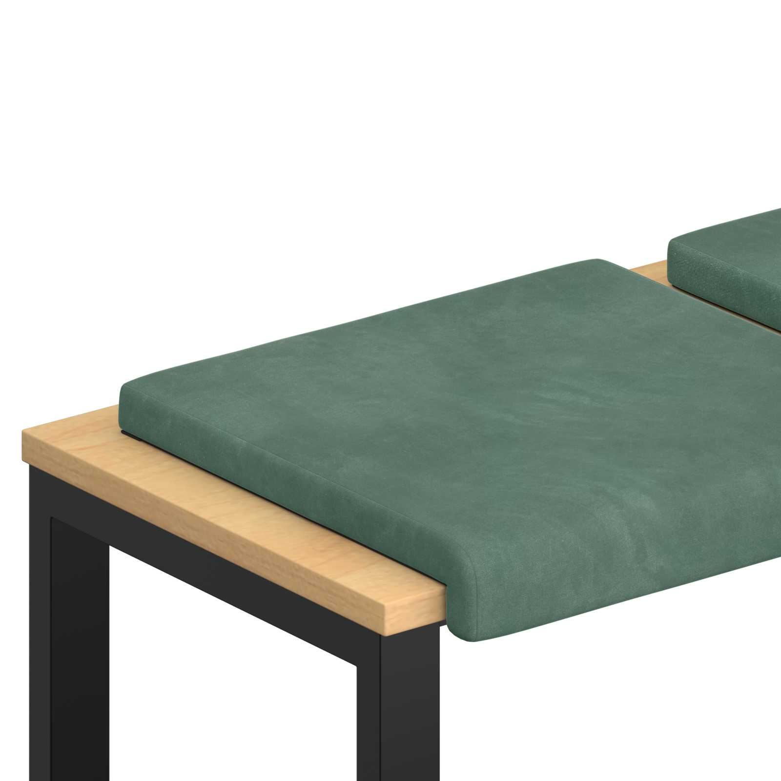 Bänk kudde 2 st Sammet Havgrön Djup 35 cm