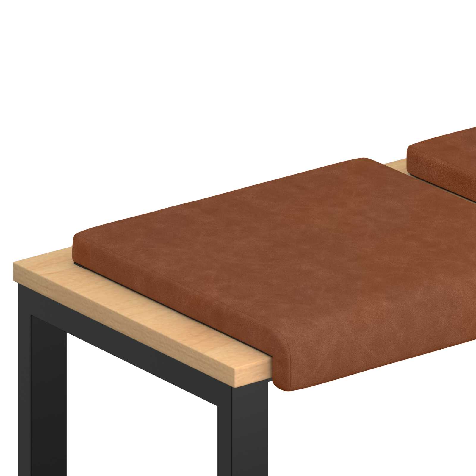 Bänk kudde 2 st Konstläder Brun Djup 35 cm