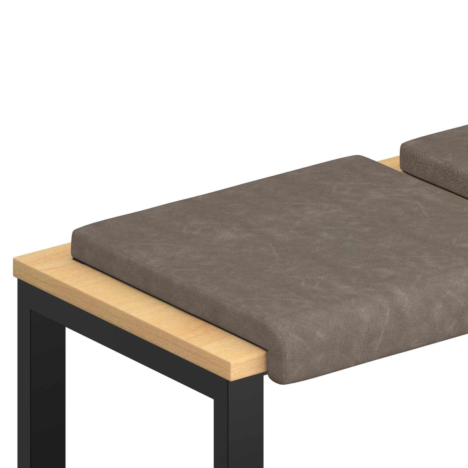 Bänk kudde 2 st Konstläder Grå Djup 35 cm
