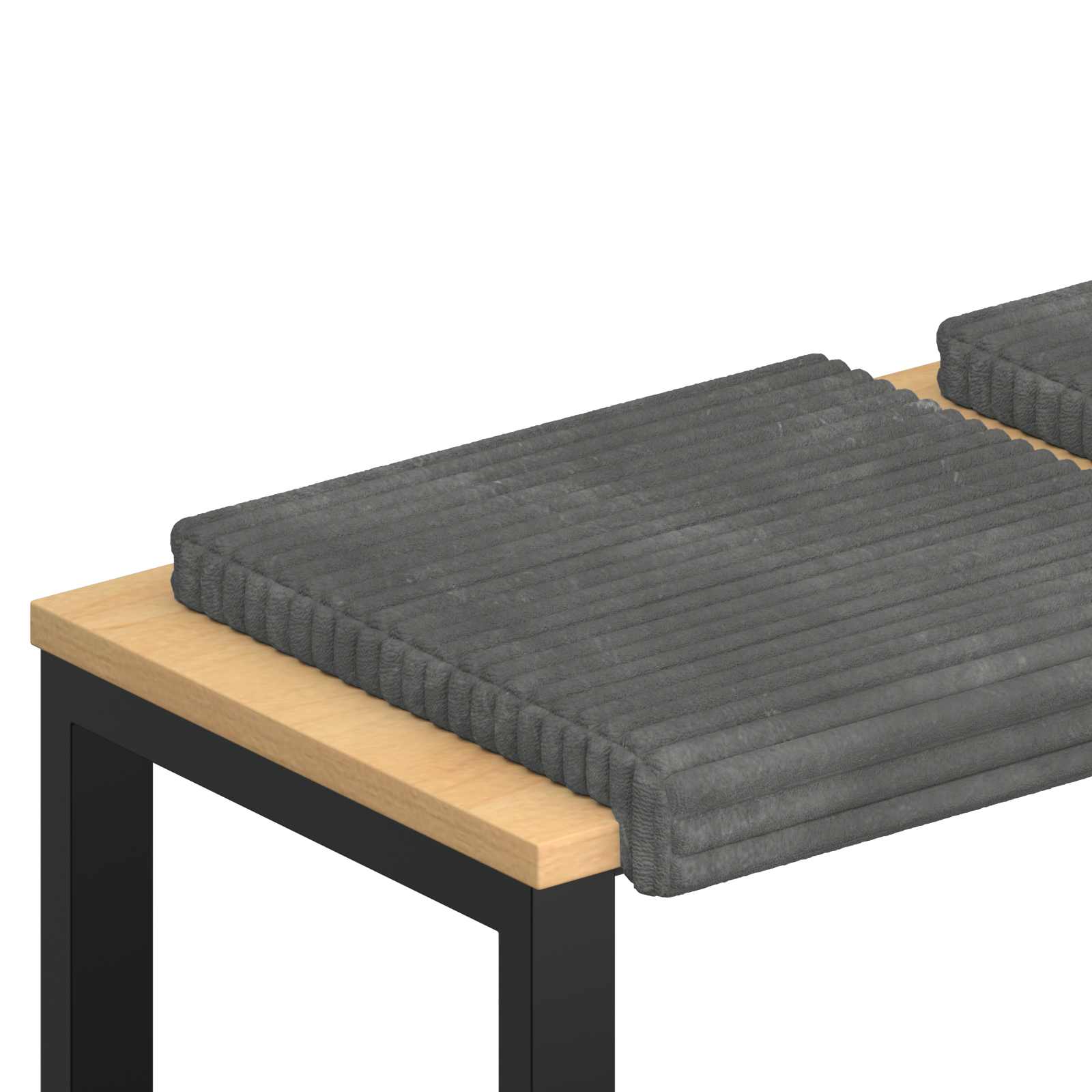 Bänk kudde 2 st Plush kordfløyel Ljusgrå Djup 35 cm
