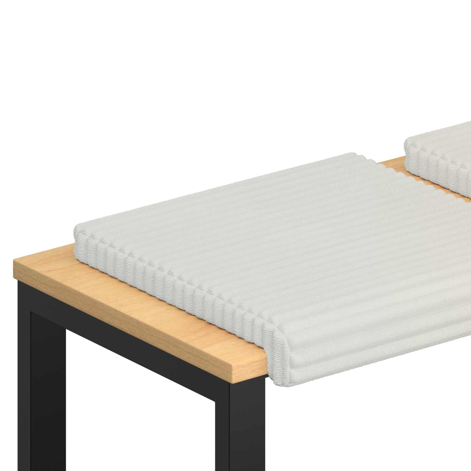 Bänk kudde 2 st Plush kordfløyel Gräddvit Djup 35 cm
