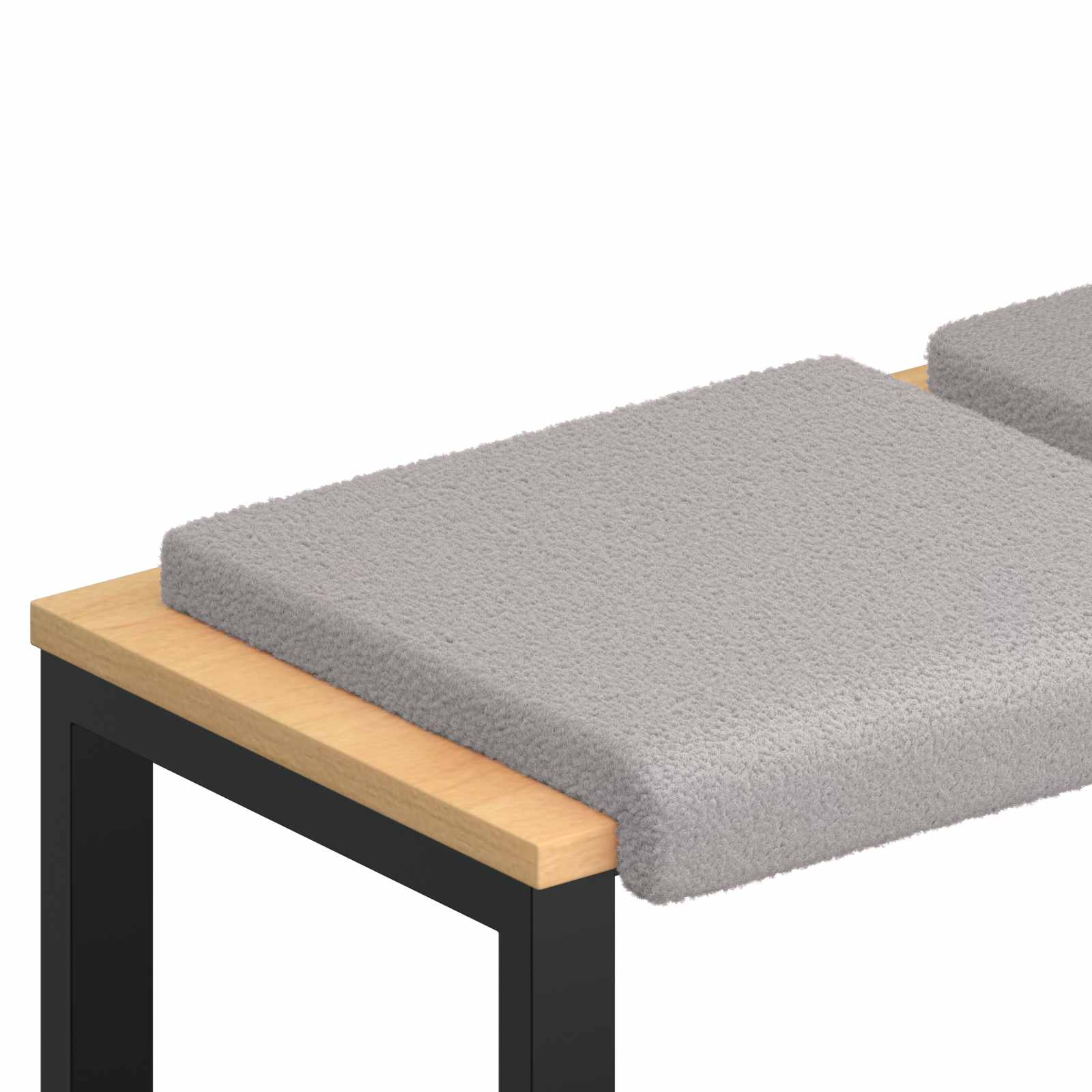Bänk kudde 2 st Sherpa tyg Ljusgrå Djup 35 cm