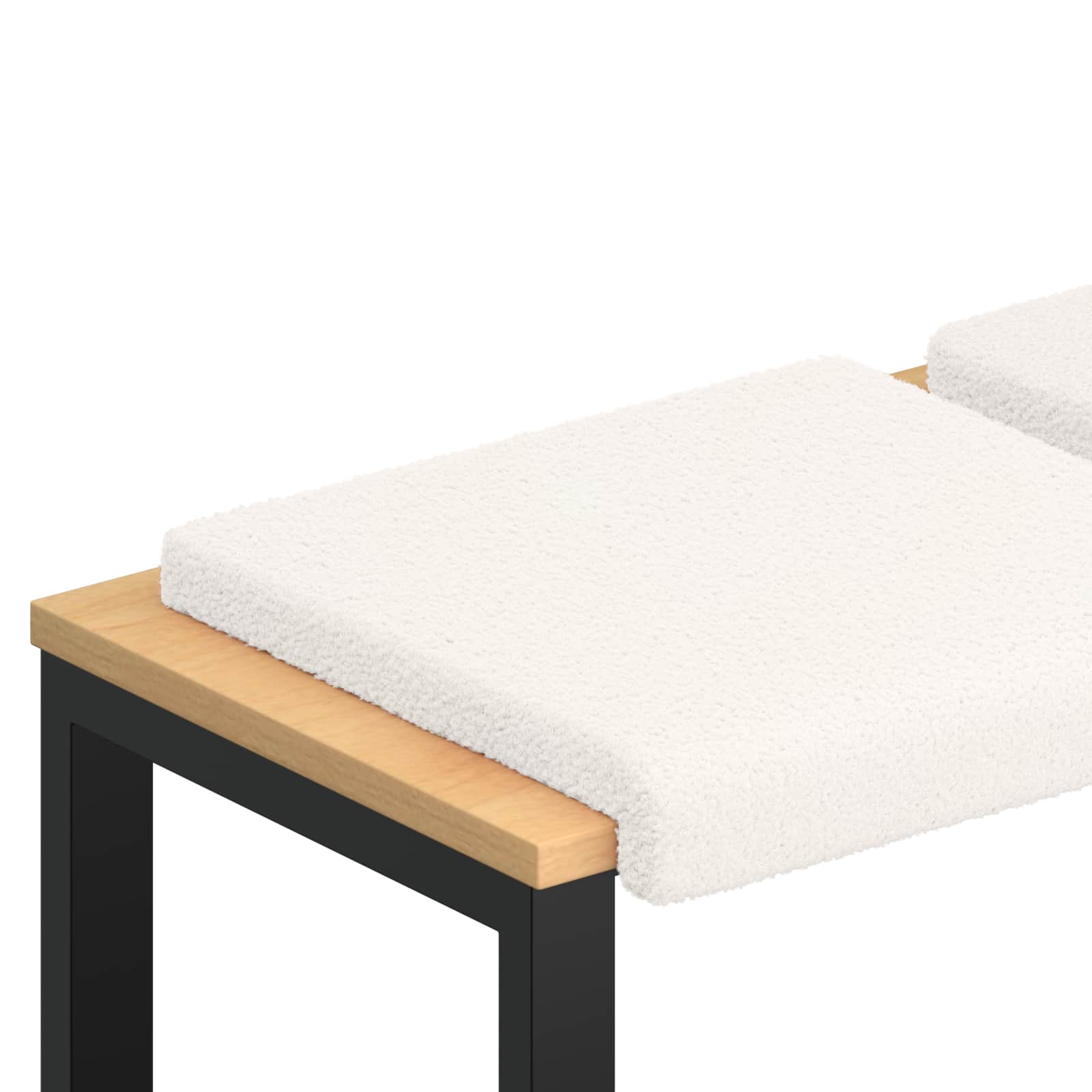 Bänk kudde 2 st Sherpa tyg Gräddvit Djup 35 cm