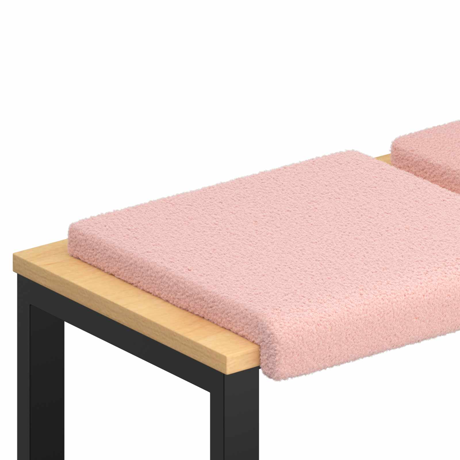 Bänk kudde 2 st Sherpa tyg Rosa Djup 35 cm
