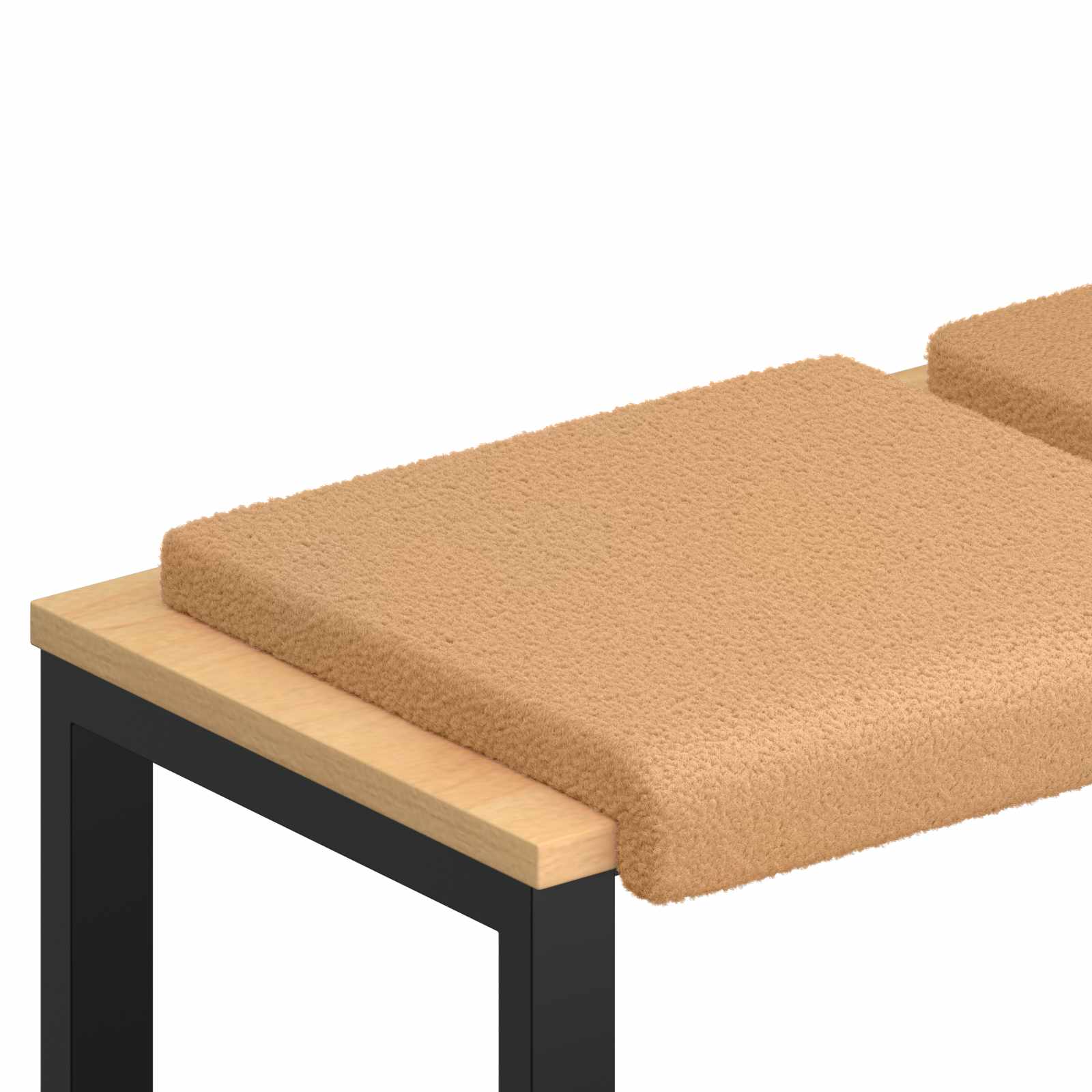 Bänk kudde 2 st Sherpa tyg Beige Djup 35 cm