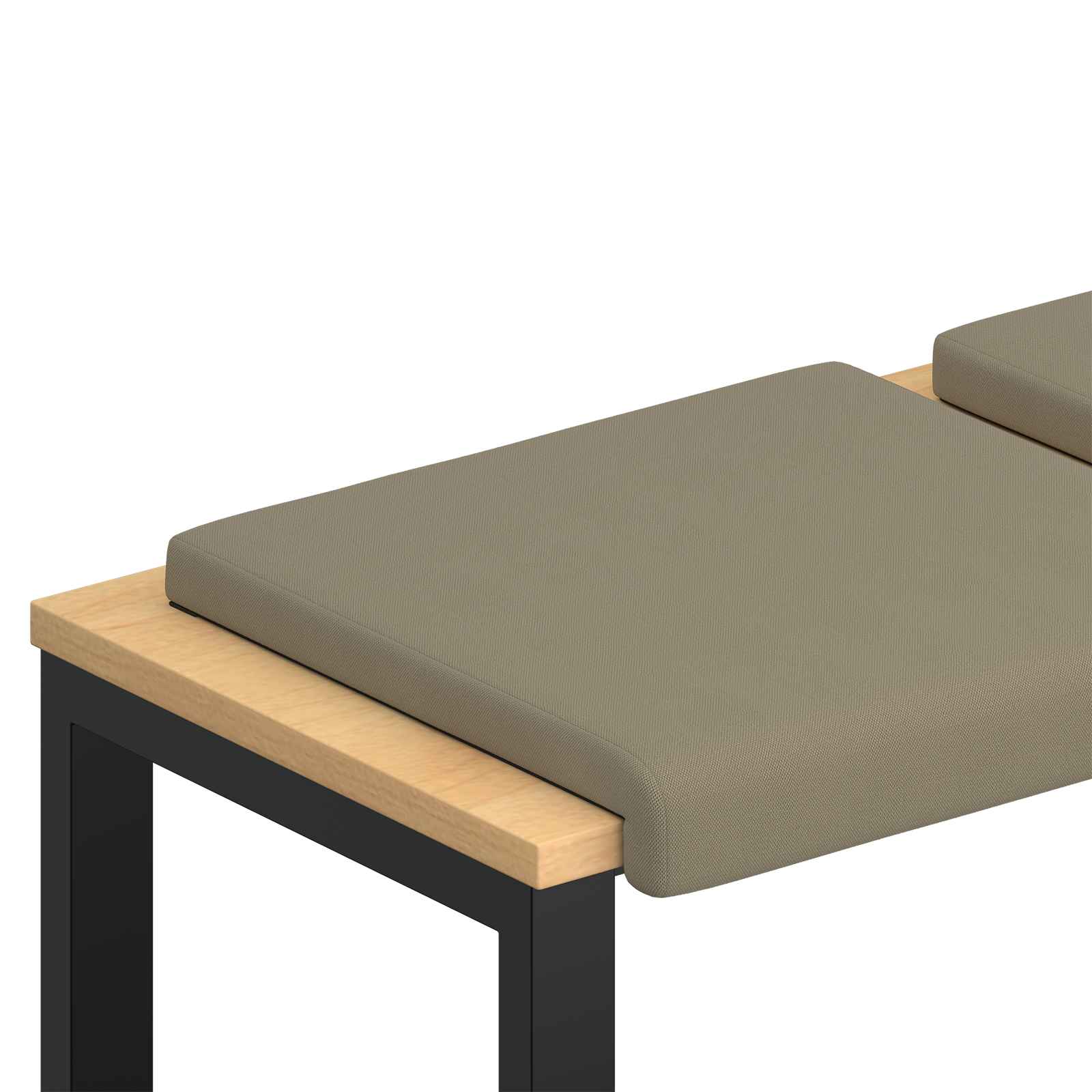 Bänk kudde 2 st Texturerad Sammet Kaki Djup 35 cm