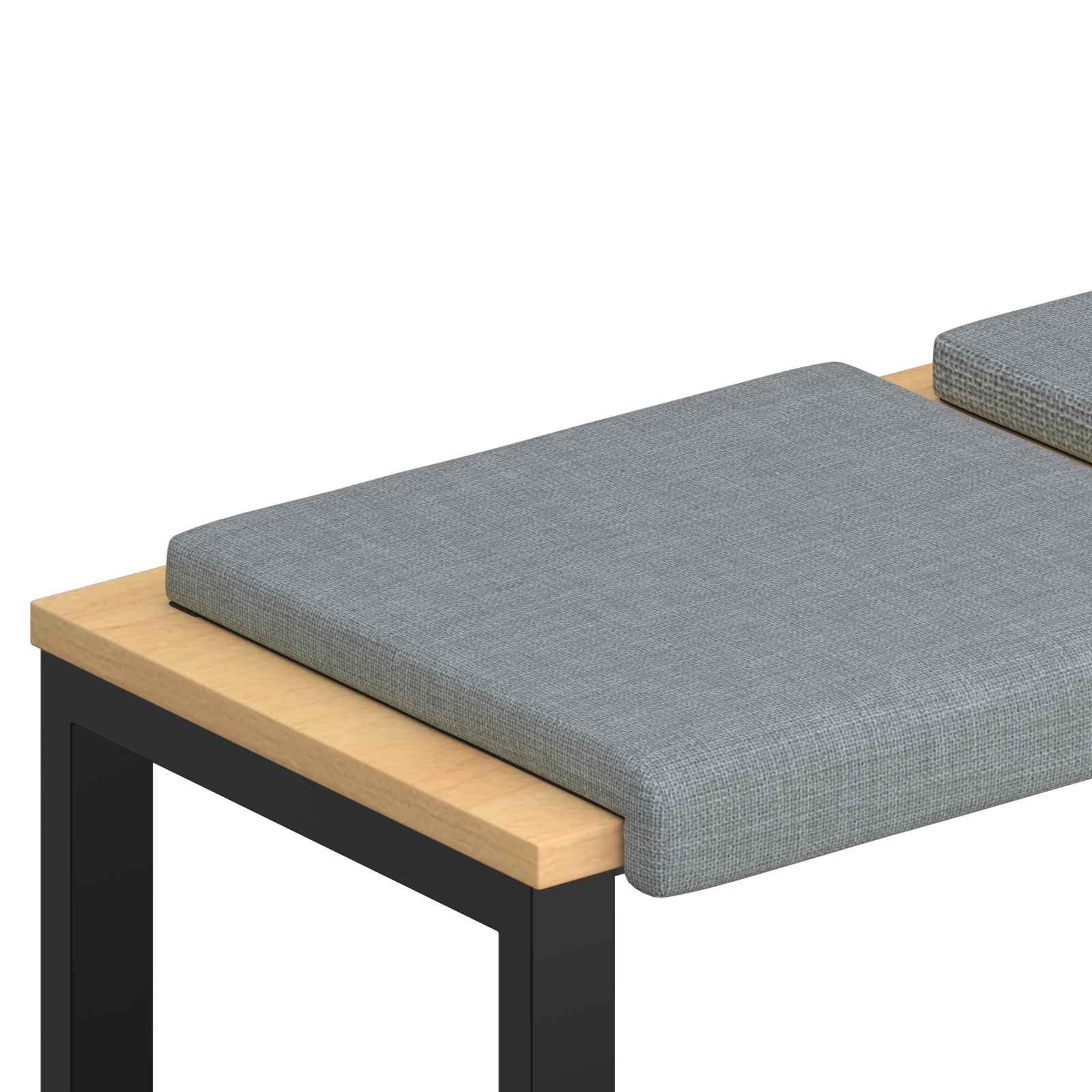 Bänk kudde 4 st Tyg Ljusgrå Djup 35 cm