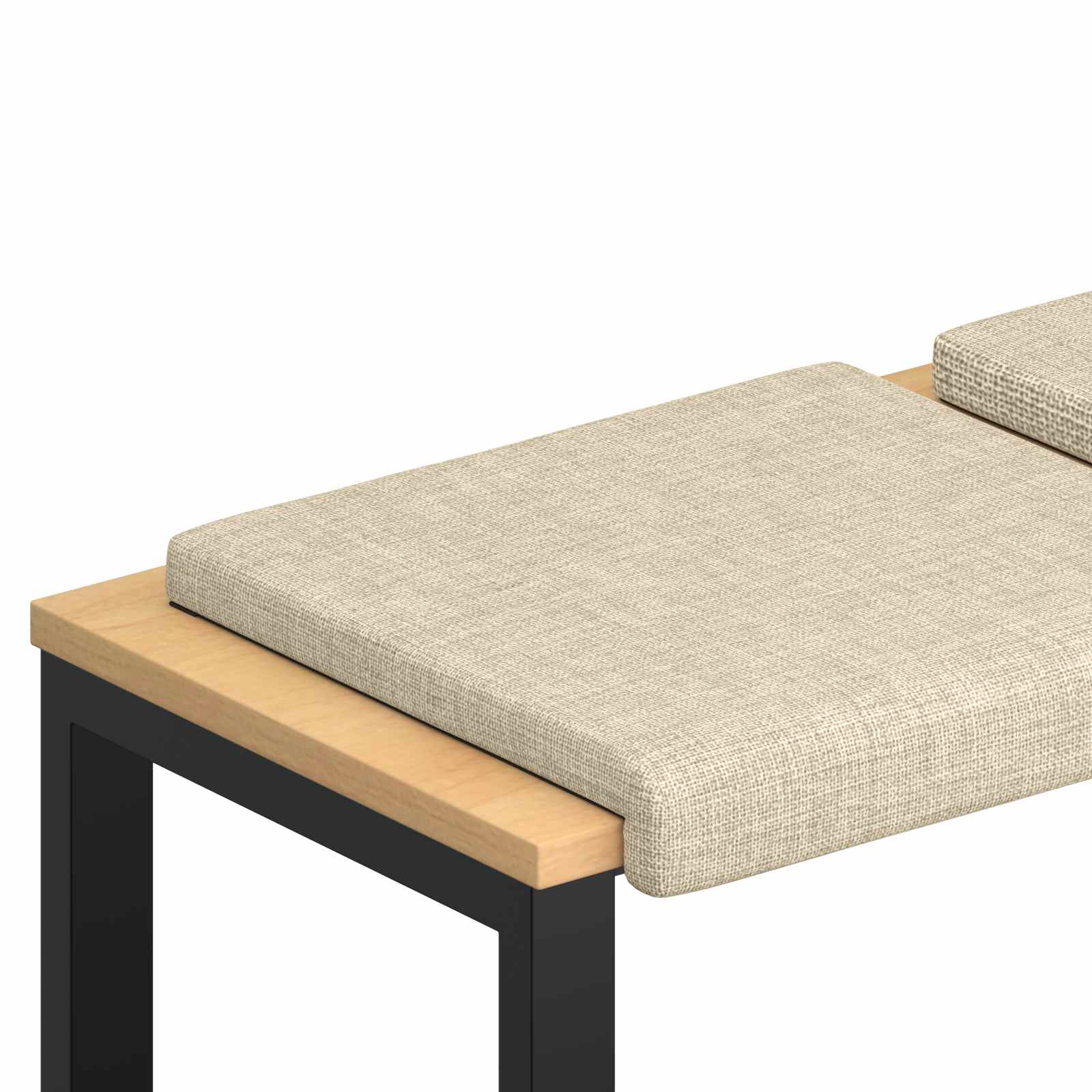 Bänk kudde 4 st Tyg Gräddvit Djup 35 cm