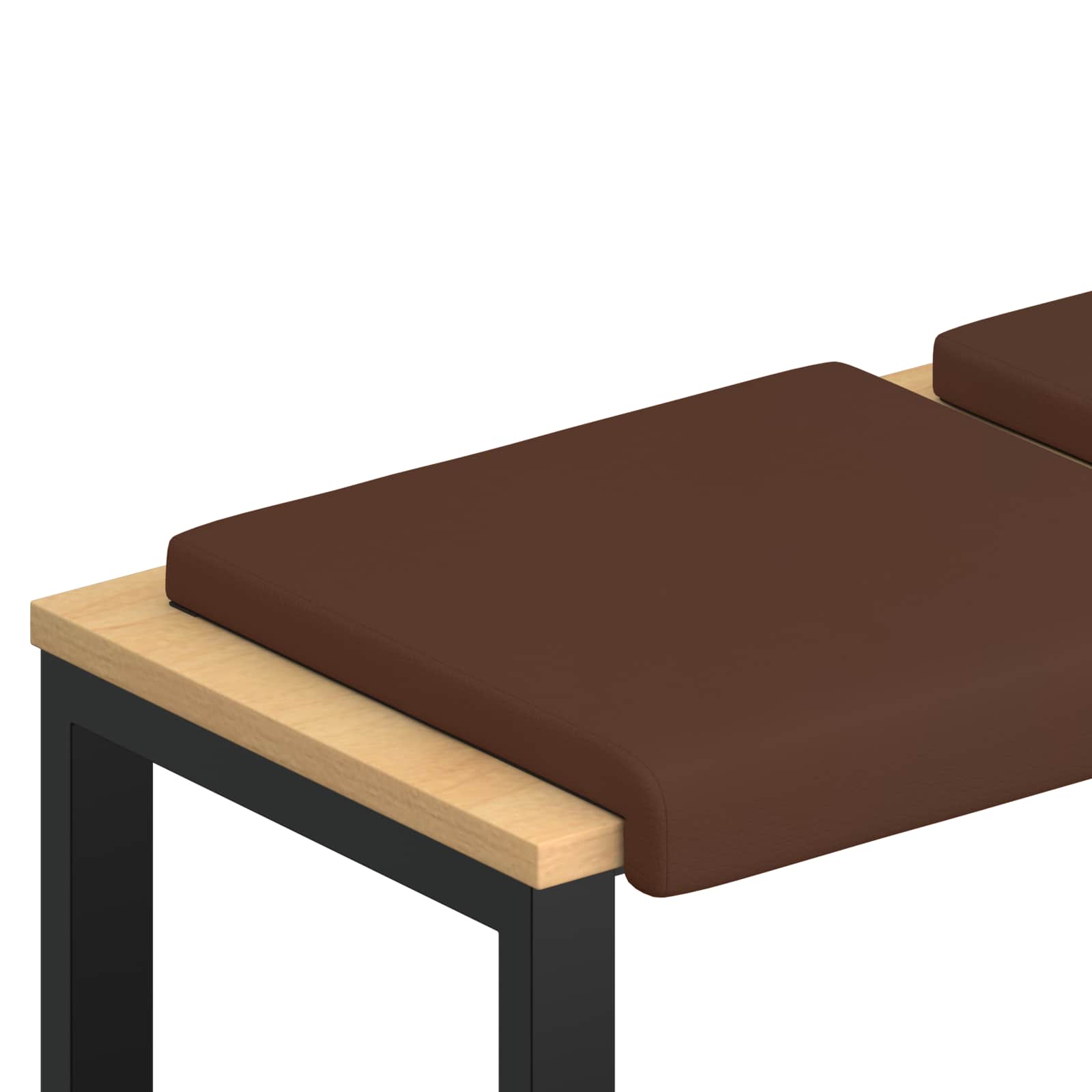 Bänk kudde 4 st Konstläder Brun Djup 35 cm