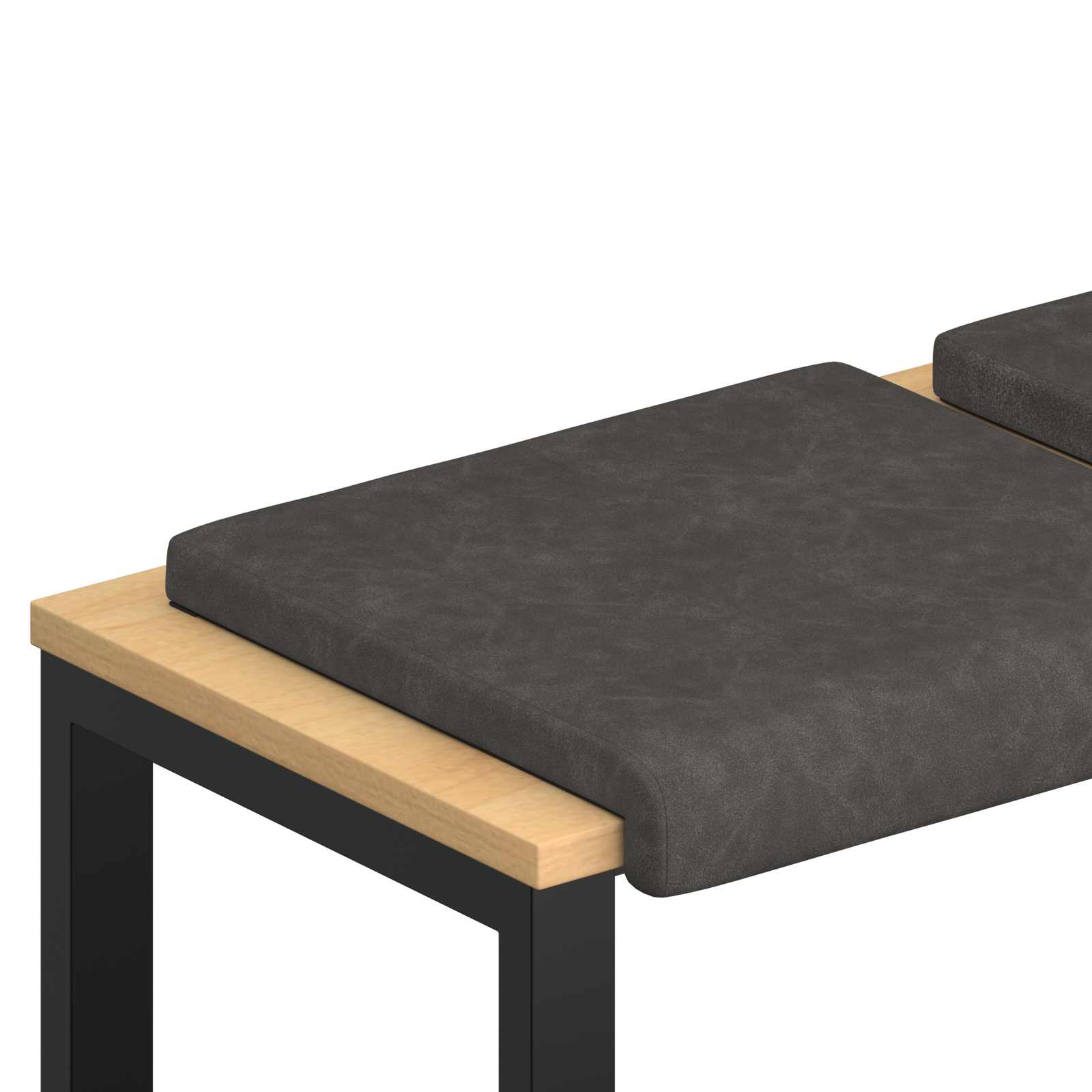 Bänk kudde 4 st Konstläder Svart Djup 35 cm