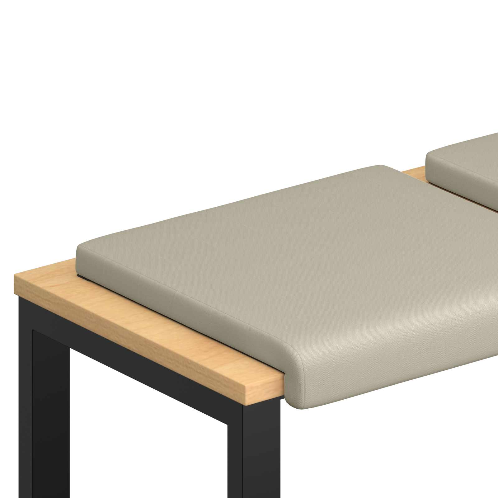 Bänk kudde 4 st Texturerad Sammet Sand Djup 35 cm