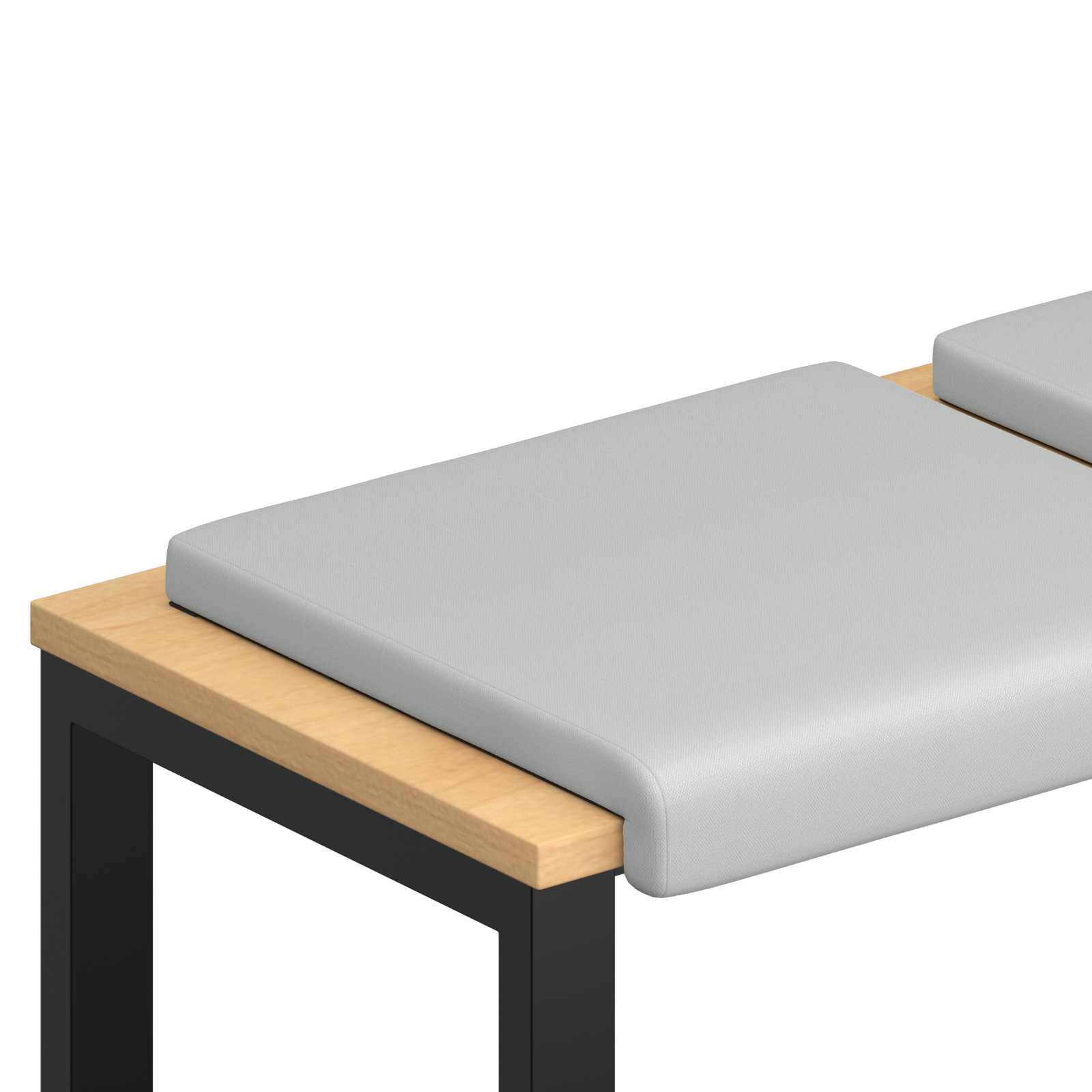 Bänk kudde 4 st Texturerad Sammet Ljusgrå Djup 35 cm
