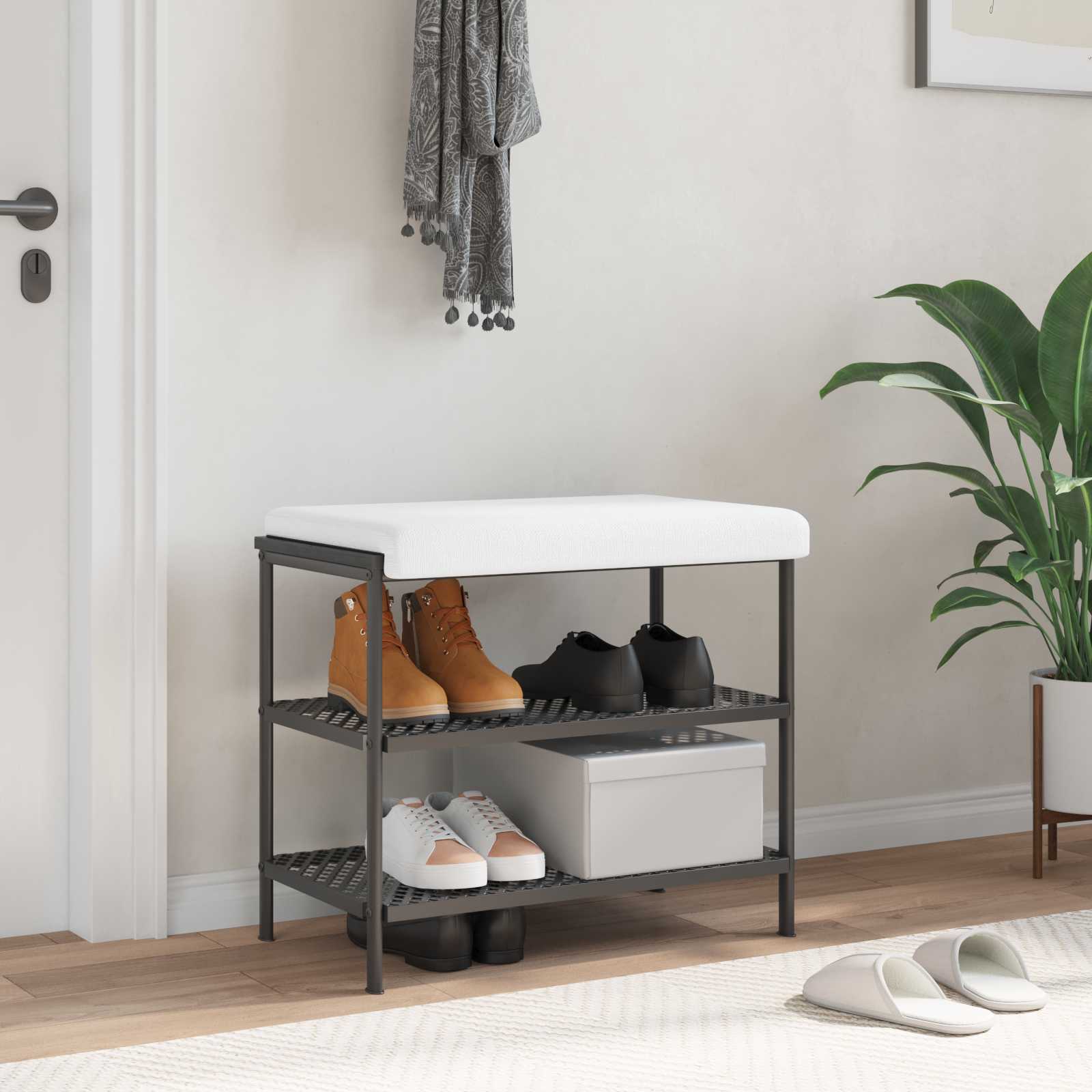 Bänk kudde Tyg Vit Djup 35 cm