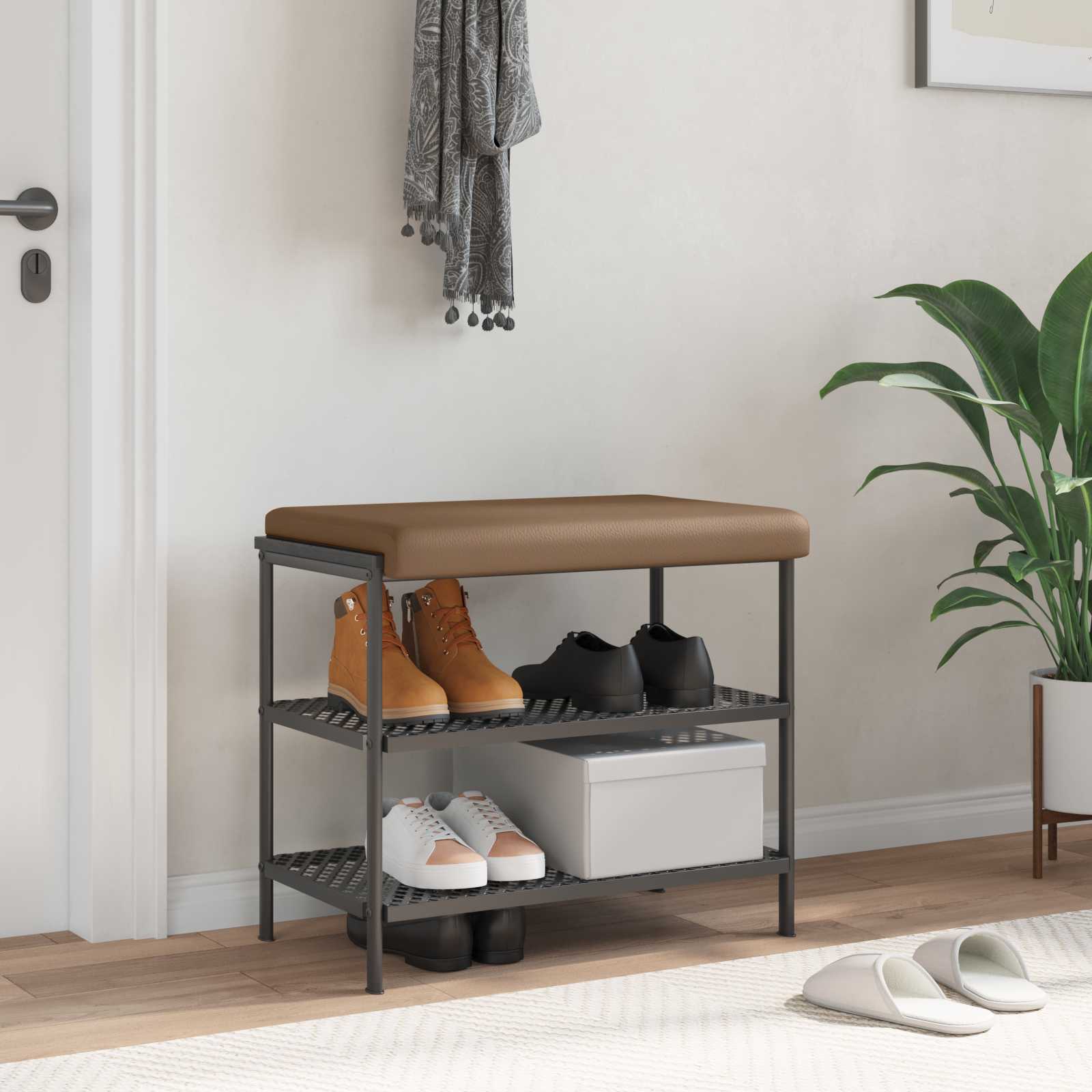Bänk kudde Konstläder Cappuccino Djup 35 cm