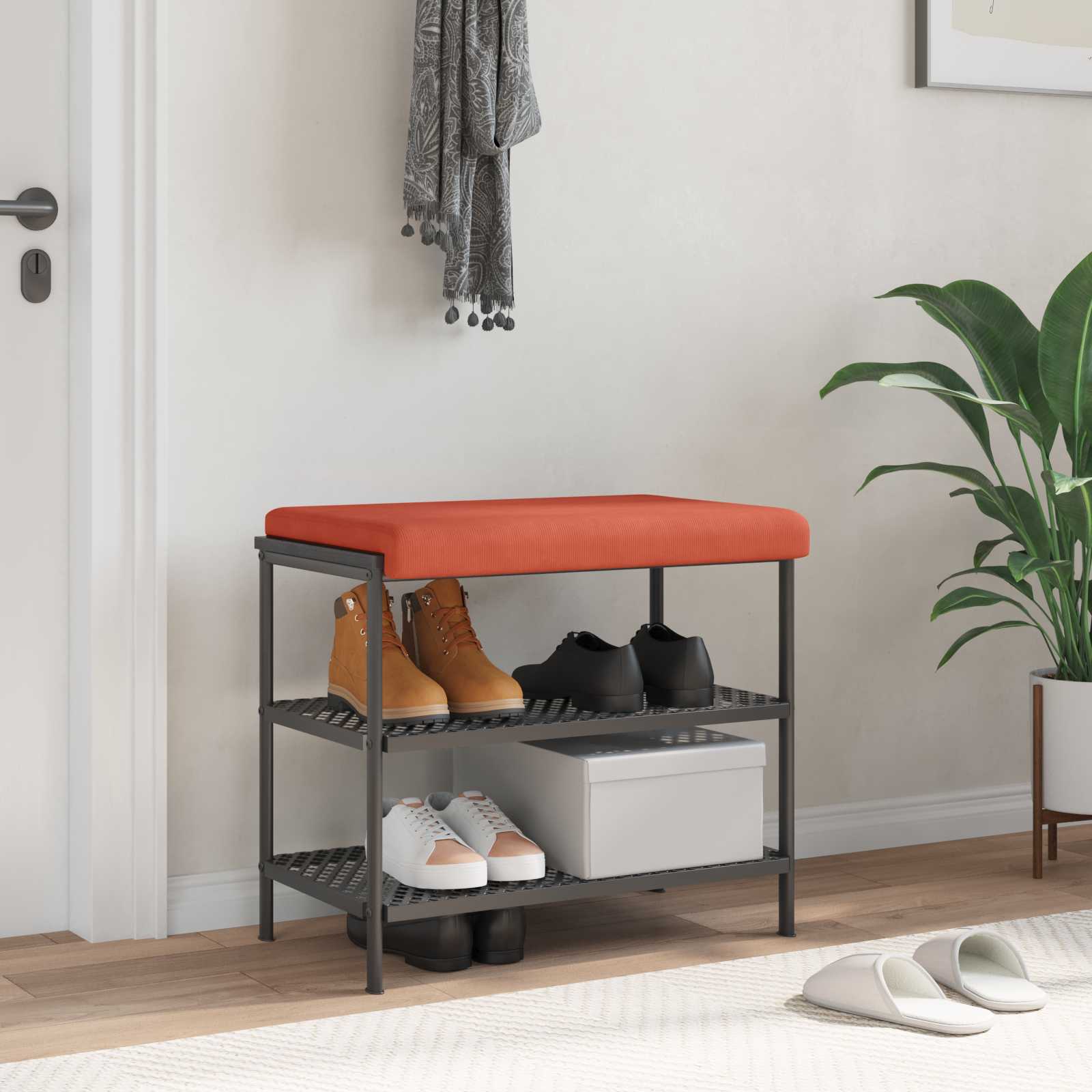 Bänk kudde manchester Röd orange Djup 35 cm