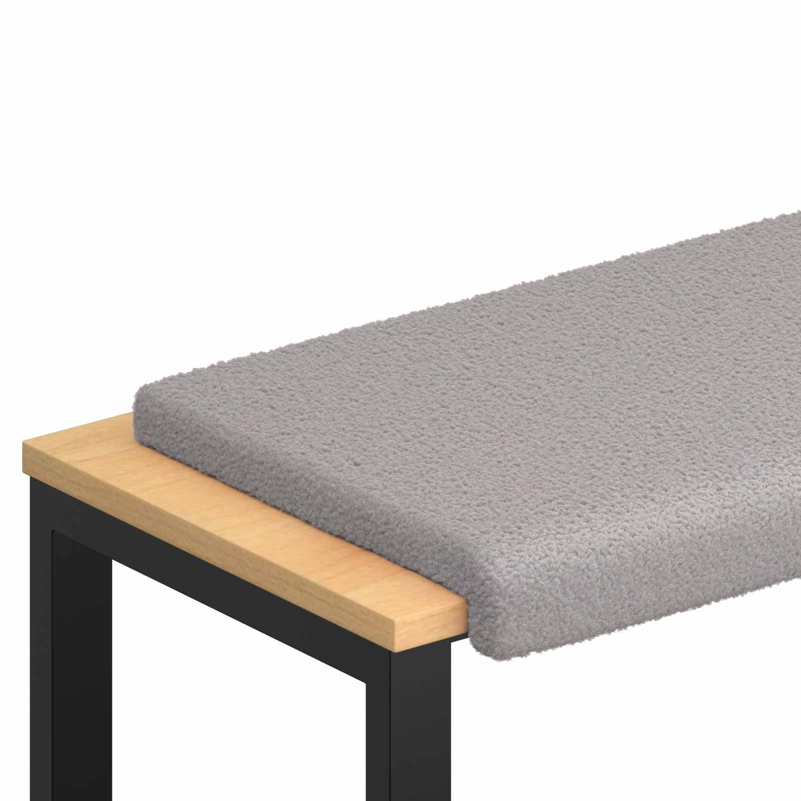 Bänk kudde Sherpa tyg Ljusgrå Djup 35 cm