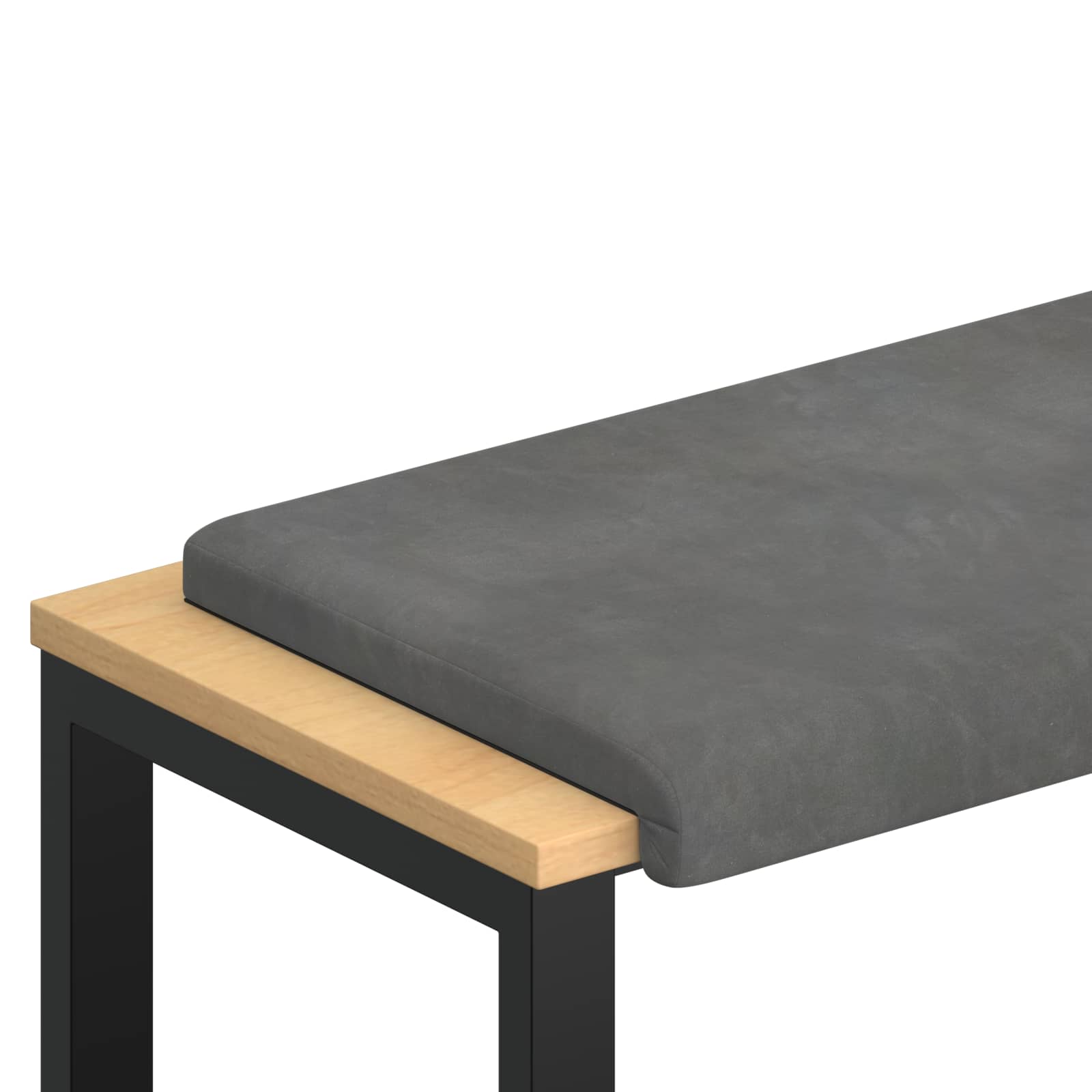 Bänk kudde Sammet Mörkgrå Djup 35 cm
