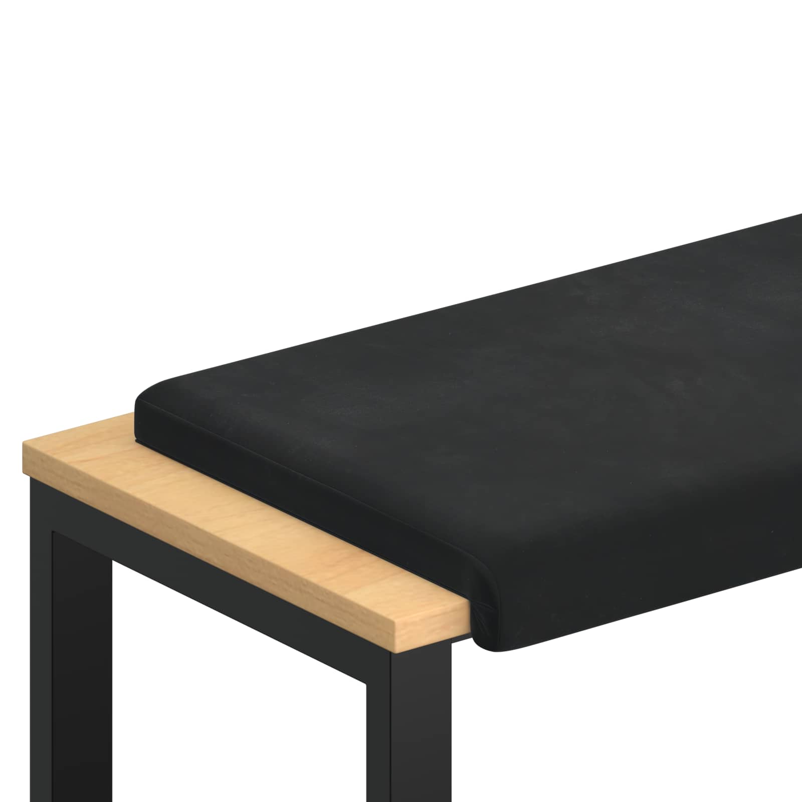 Bänk kudde Sammet Svart Djup 35 cm