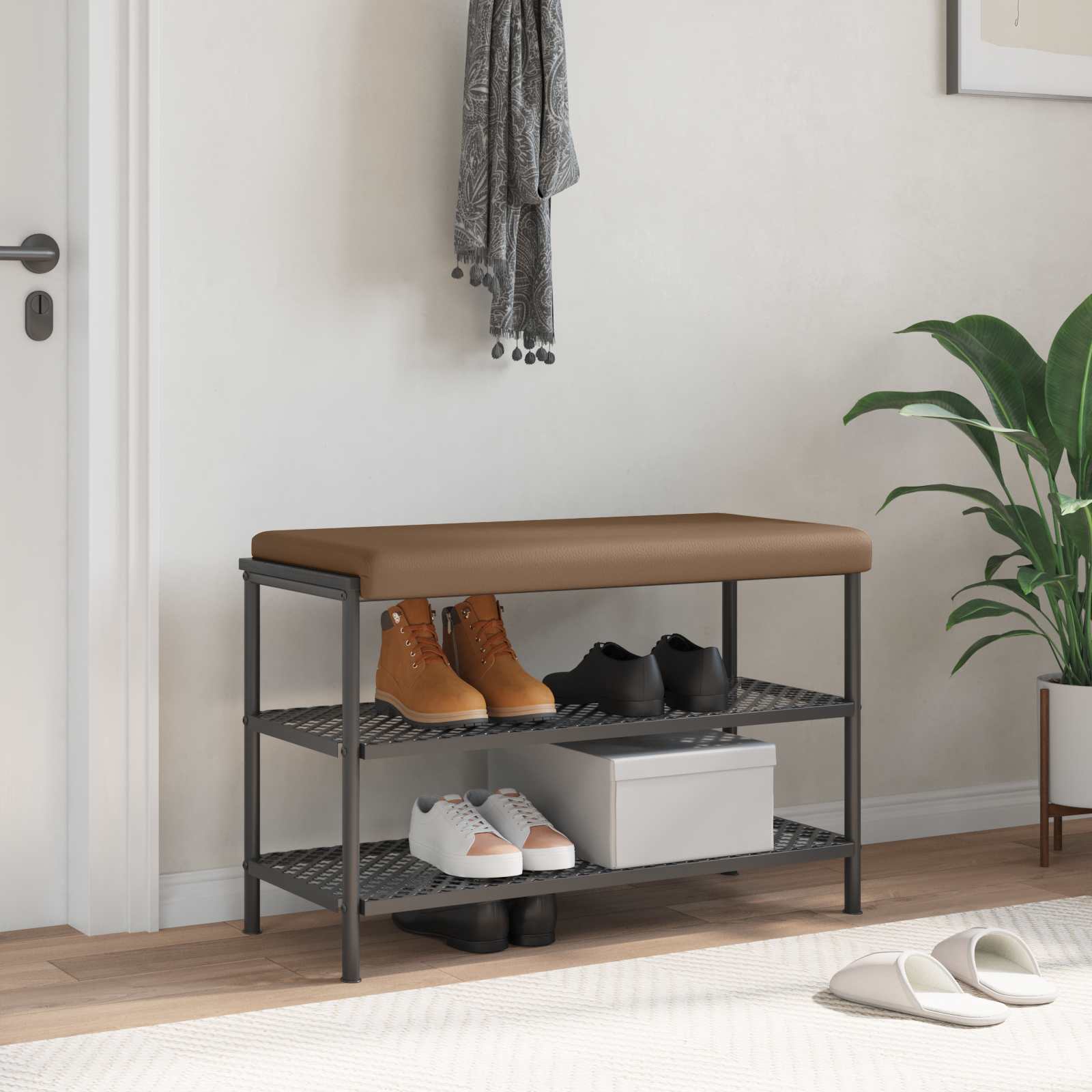 Bänk kudde Konstläder Cappuccino Djup 35 cm