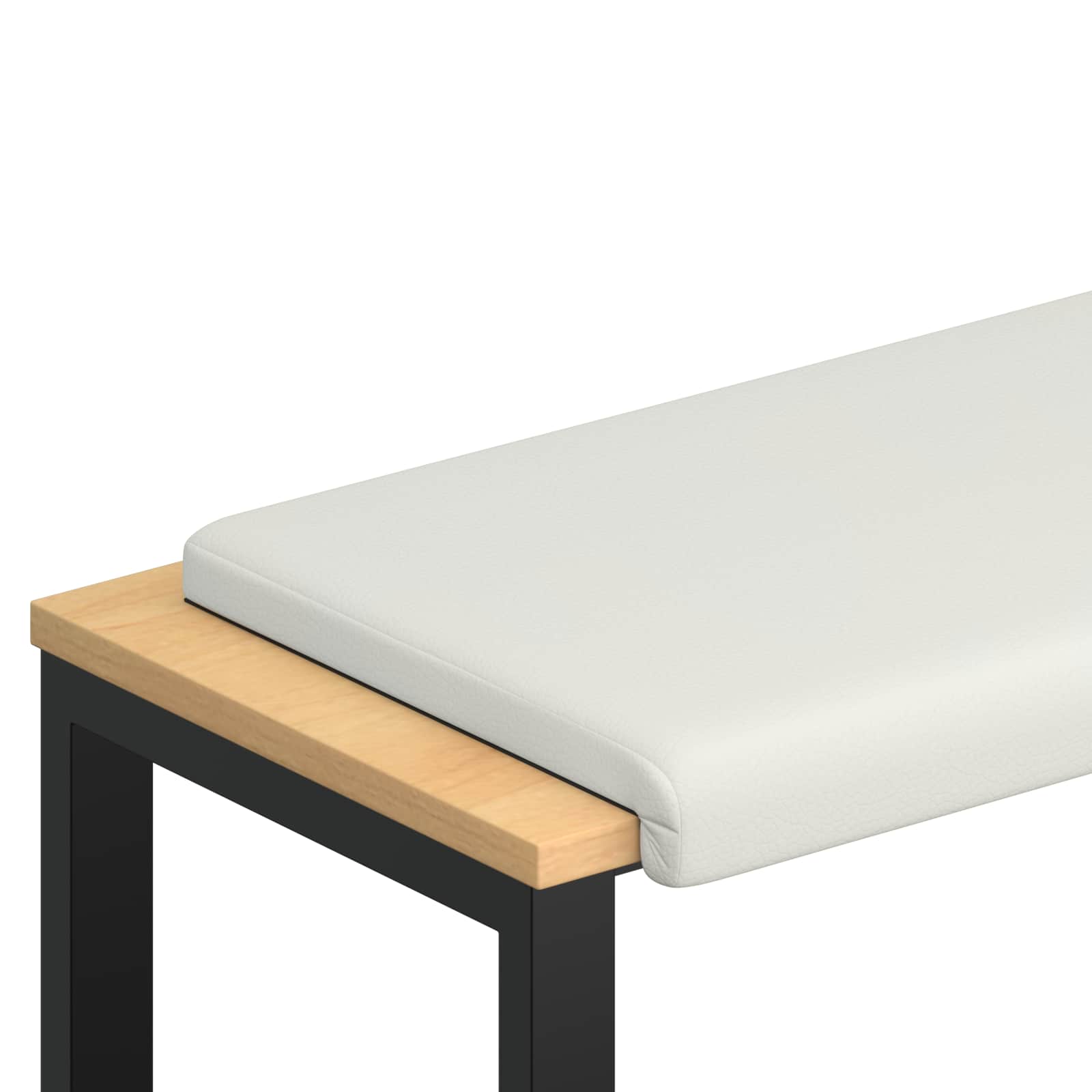 Bänk kudde Konstläder Vit Djup 35 cm