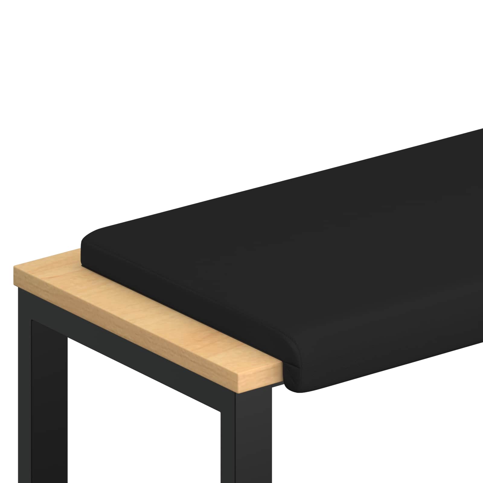 Bänk kudde Konstläder Svart Djup 35 cm