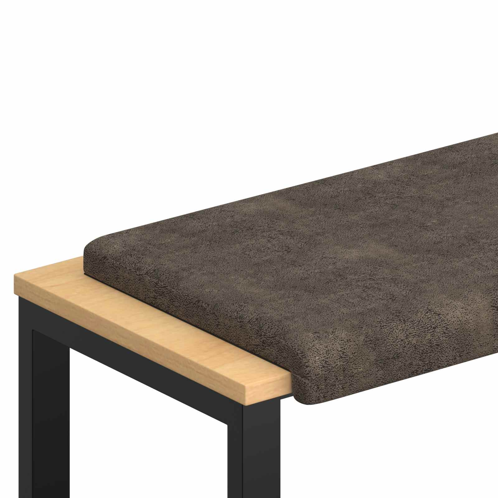 Bänk kudde Faux mockatyg Mörkgrå Djup 35 cm