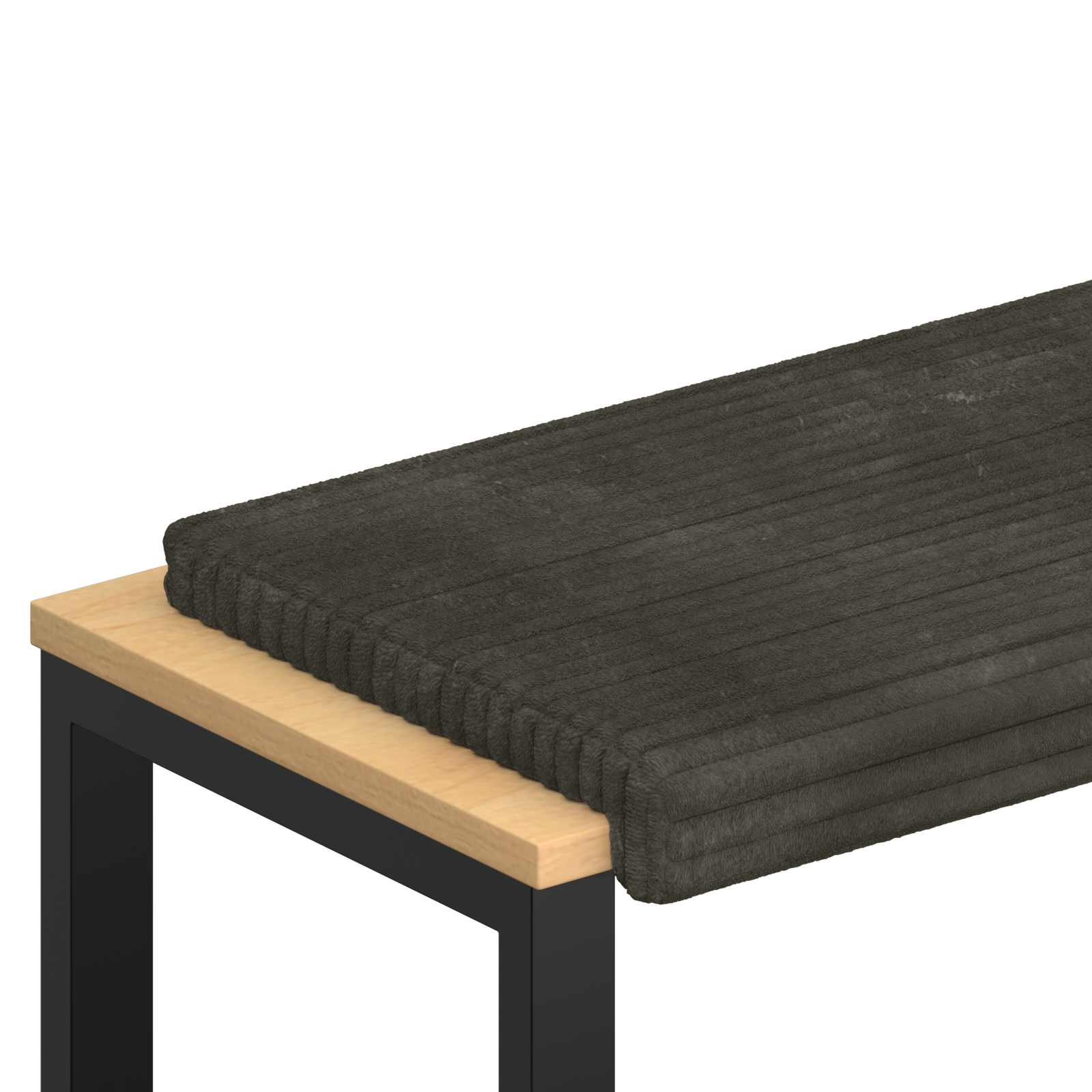 Bänk kudde Plush kordfløyel Antracit Djup 35 cm